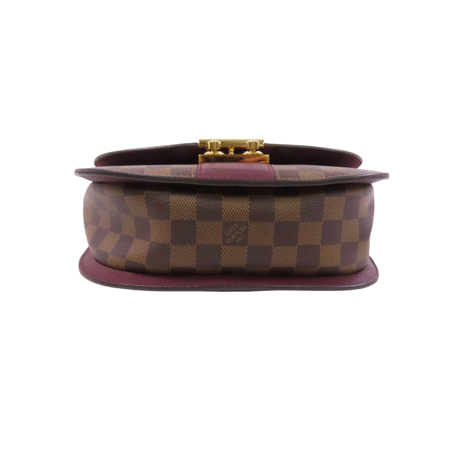 LOUIS VUITTON Damier Ebene Wight金扣鏈帶肩背袋