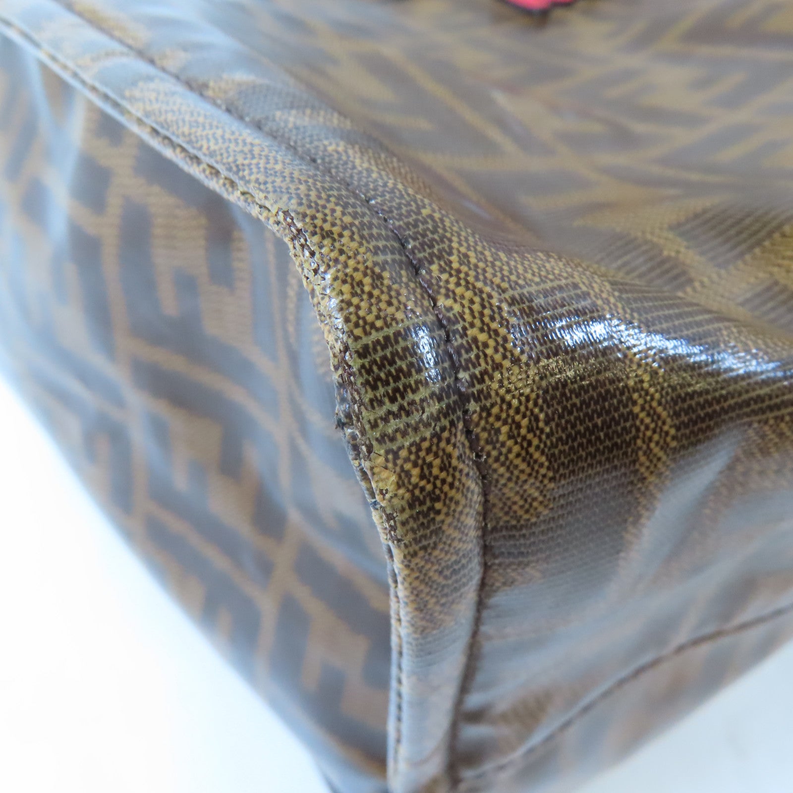 FENDI (PRICE DOWN) GHW 2 Way Shoulder Tote Bag 8BR720 PVC Brown