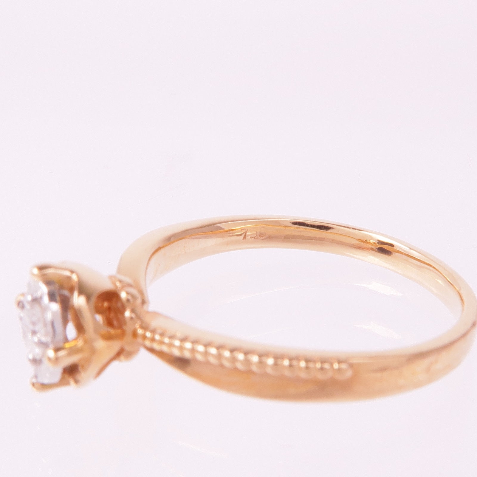 JEWELRY 18K玫瑰金/白金Diamond Ring鑽石戒指US#7.25