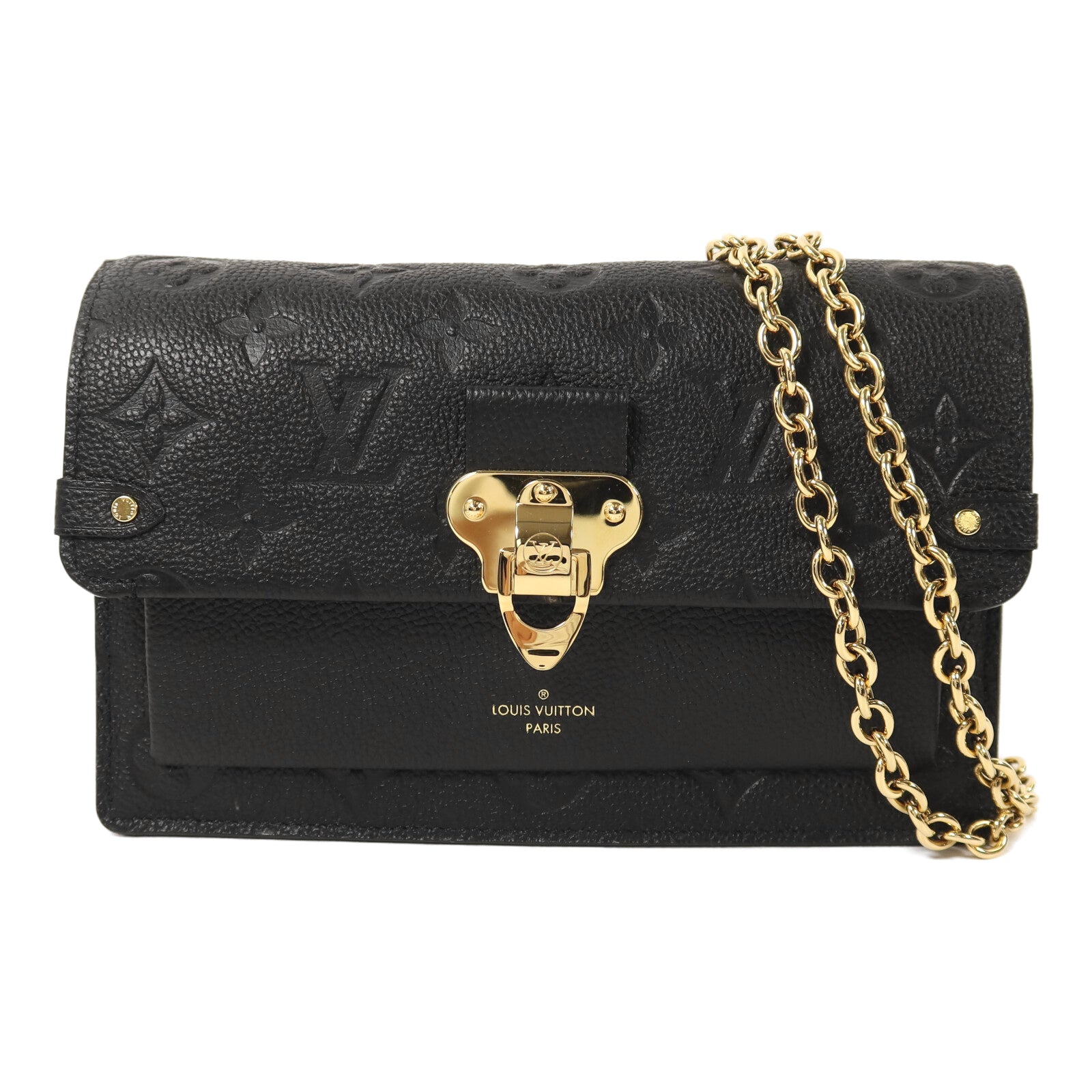 LOUIS VUITTON Monogram Empreinte Vavin Chain Wallet金扣鏈帶肩背袋
