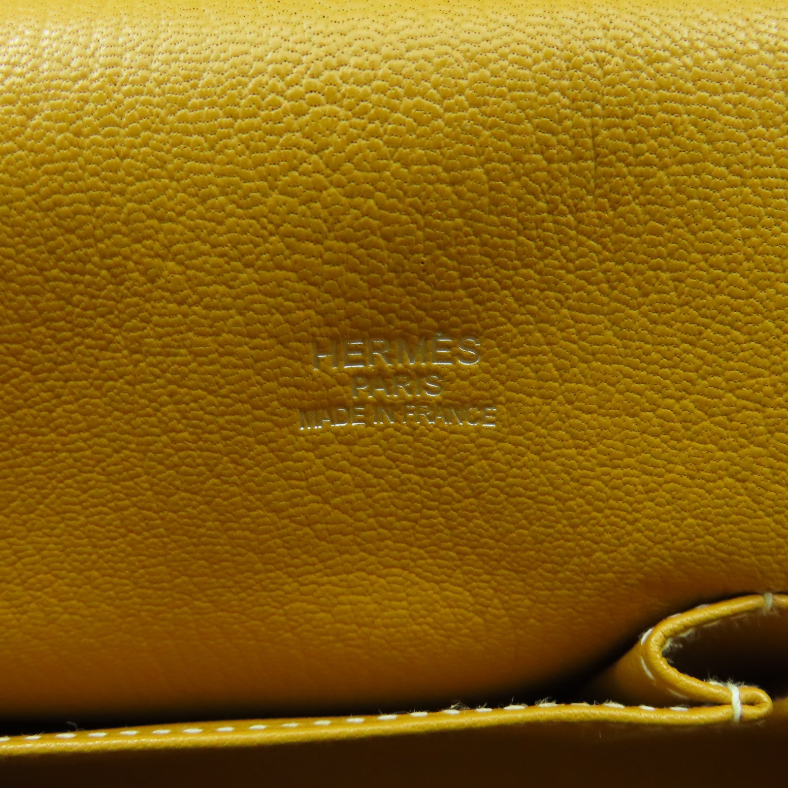 HERMES 【清倉大減價】Clemence皮革Jypsiere 34銀扣肩背袋Jaune d'Or黃色