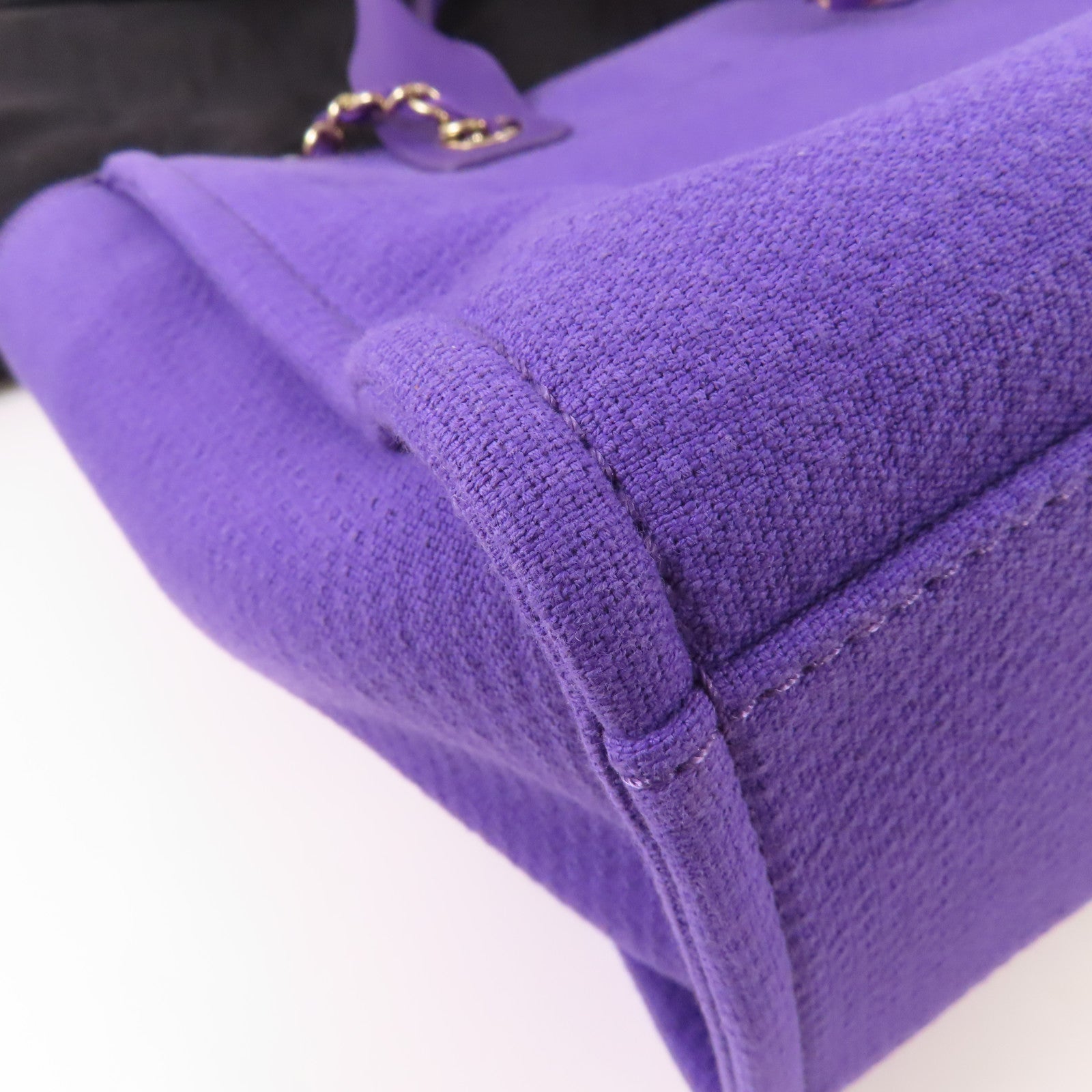 CHANEL 帆布Deauville Tote銀扣手挽肩背兩用袋