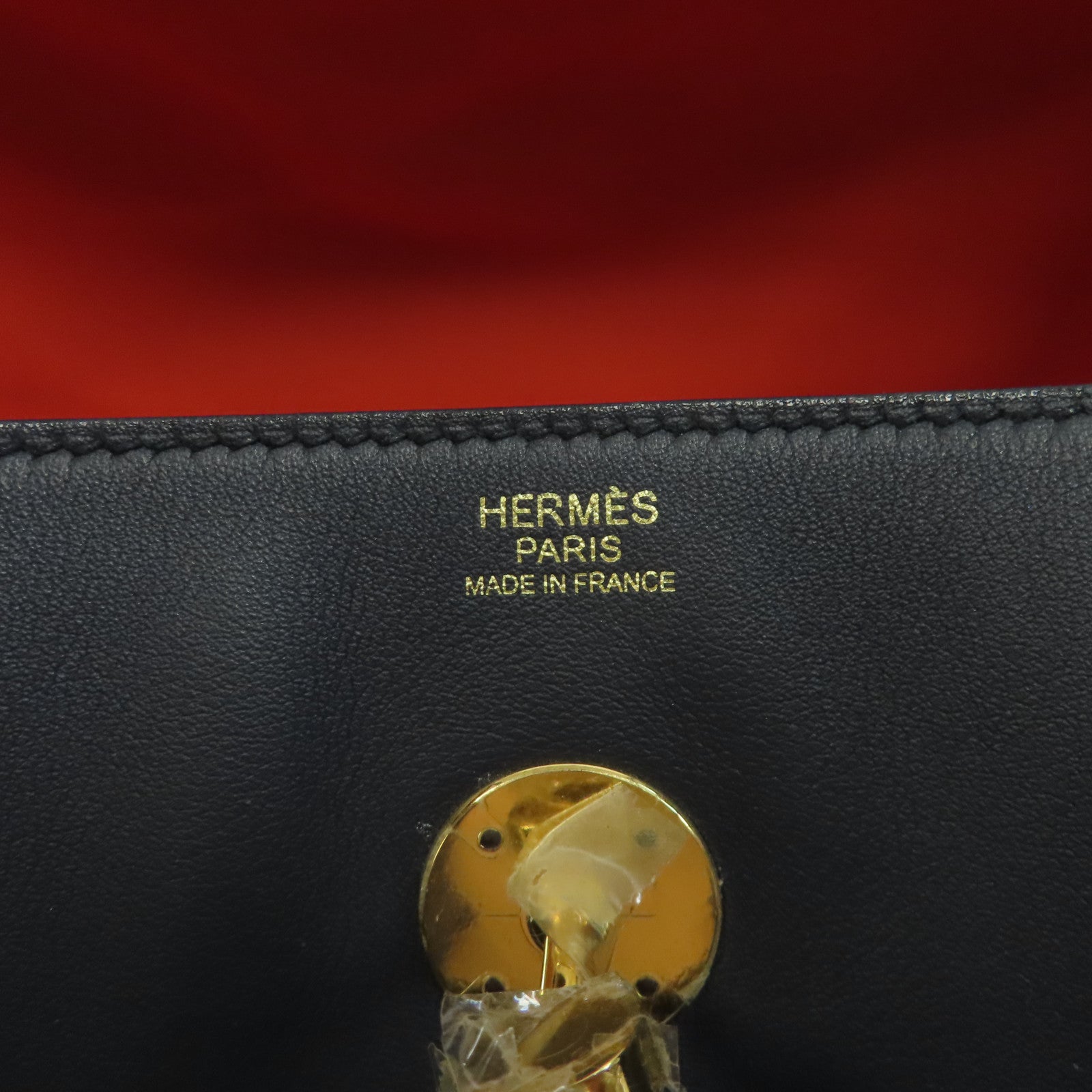 HERMES Swift皮革Lindy 30金扣手挽肩背兩用袋深藍色
