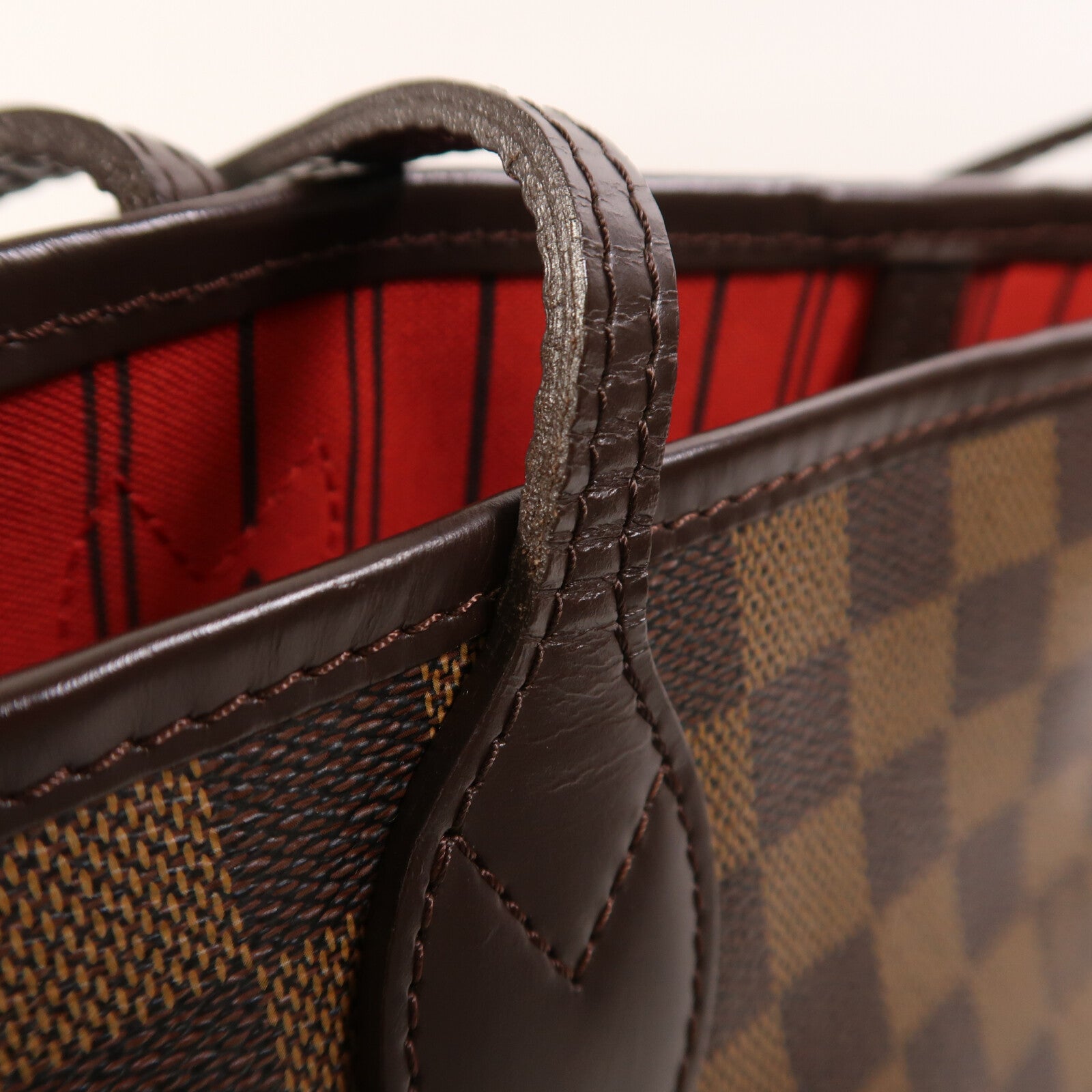 LOUIS VUITTON Damier Neverfull MM金扣肩背袋/手挽袋