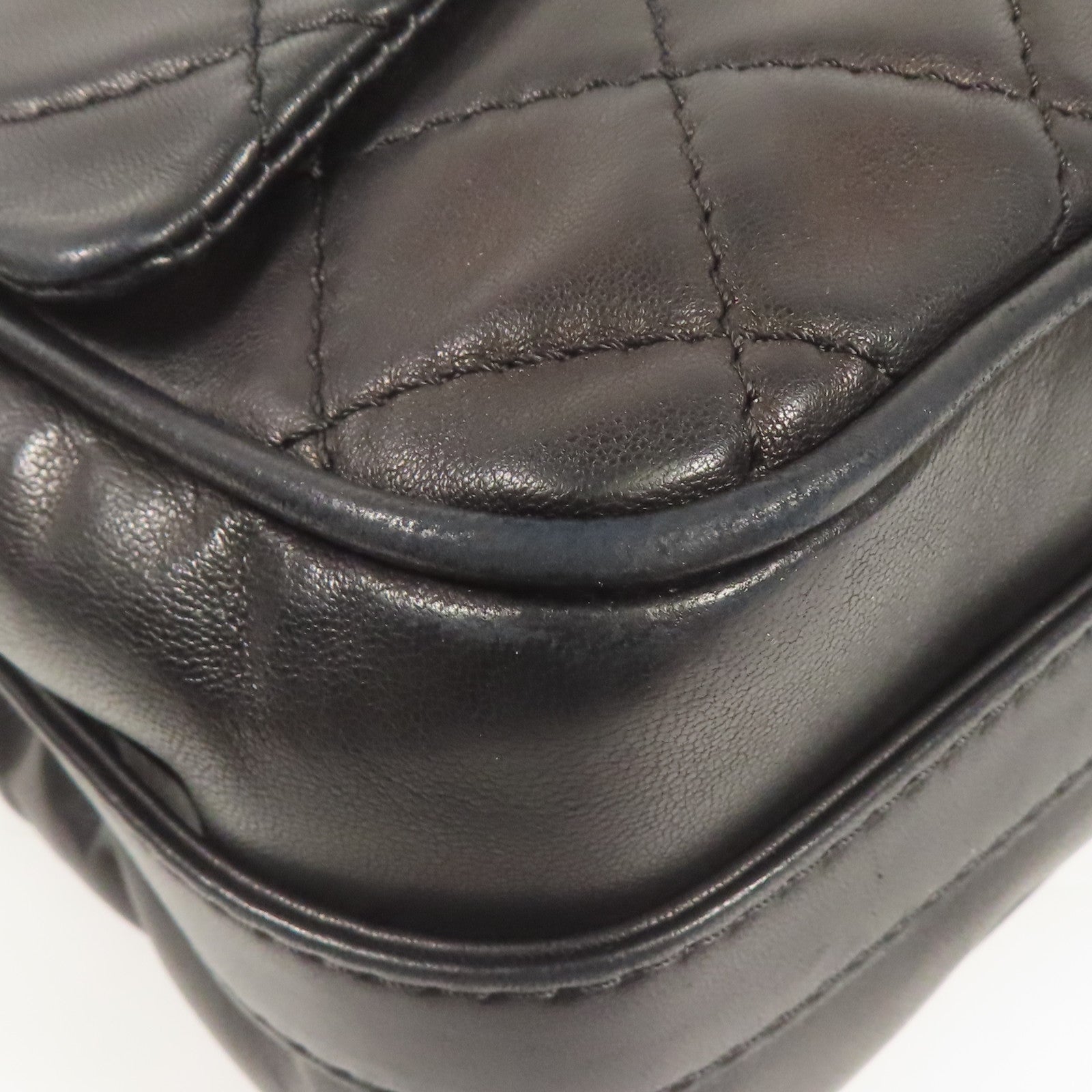 CHANEL 羊皮皮革Shoulder Bag銀扣鏈帶肩背袋
