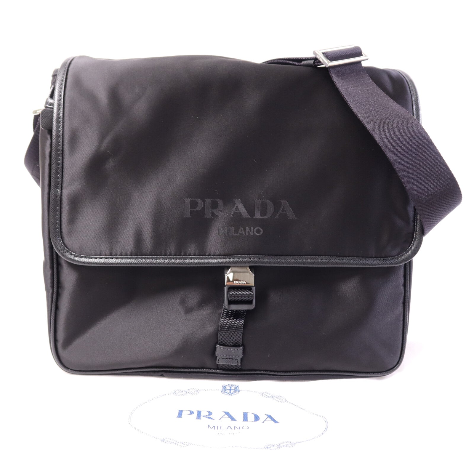 PRADA 尼龍Shoulder Bag銀扣肩背袋