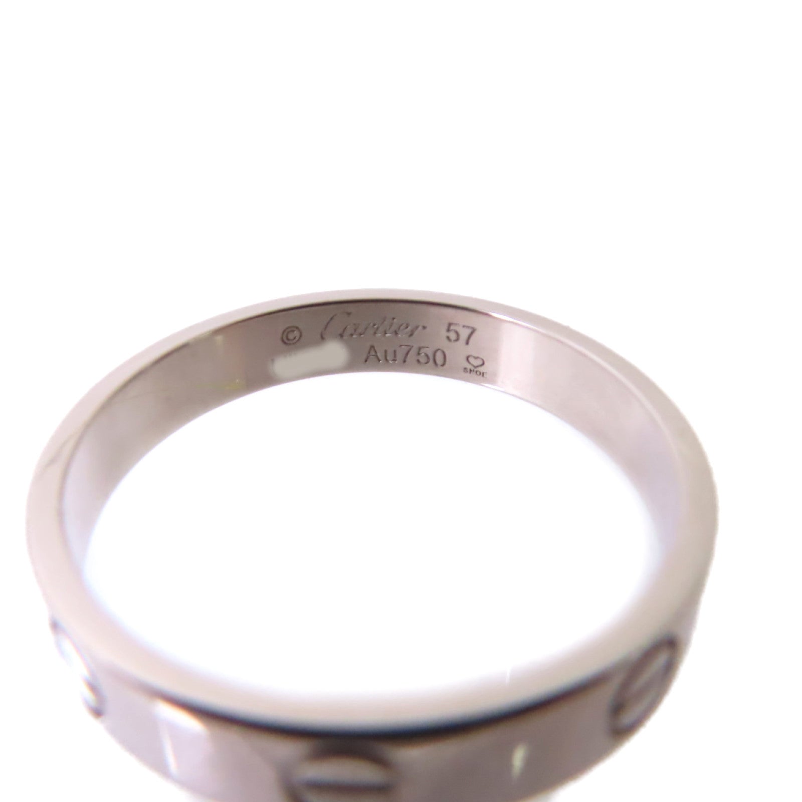 CARTIER Love Ring Small Model Cartier#57 US#7.75  B4085100 18K White Gold