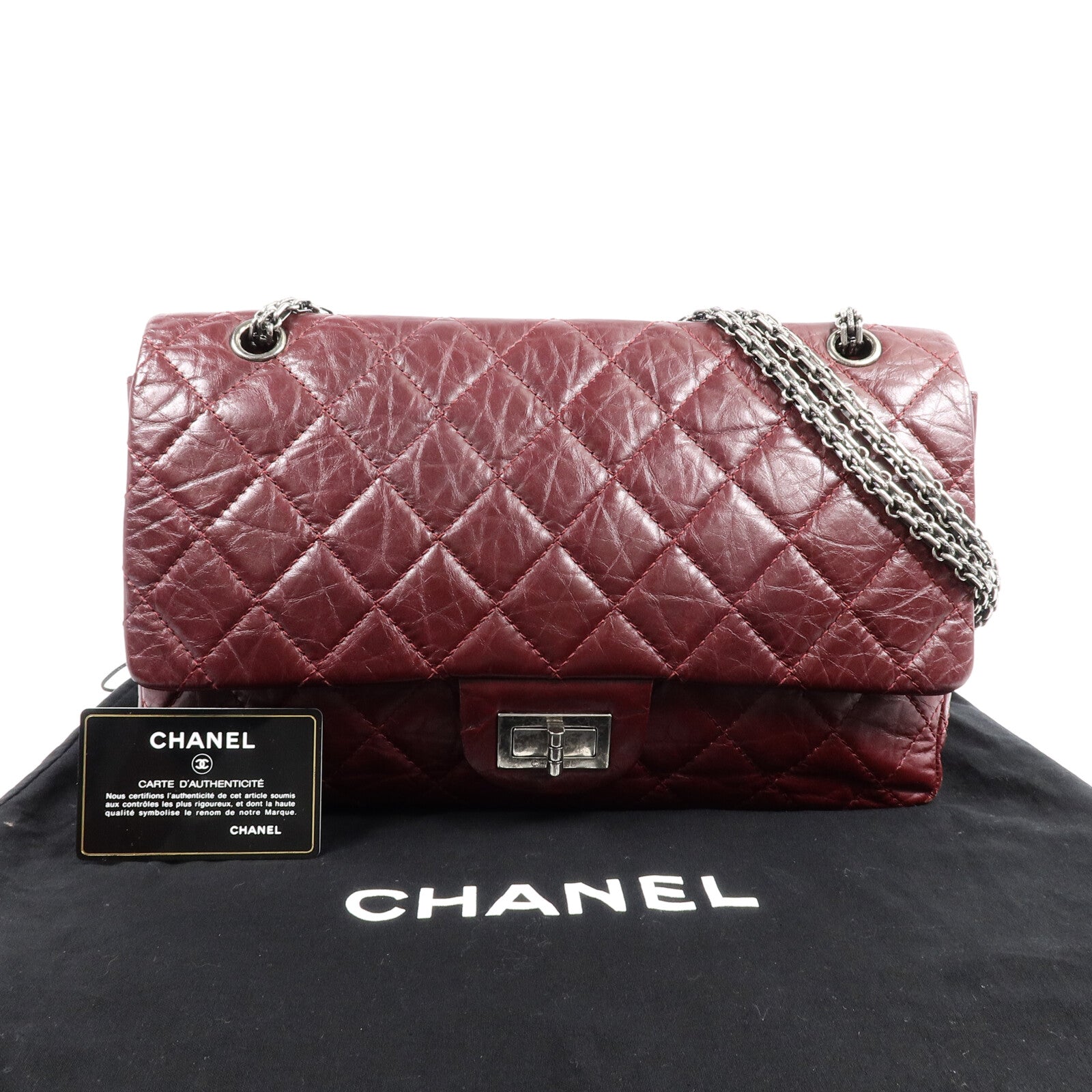 CHANEL 牛皮皮革Chanel 2.55 Large鏈帶肩背袋
