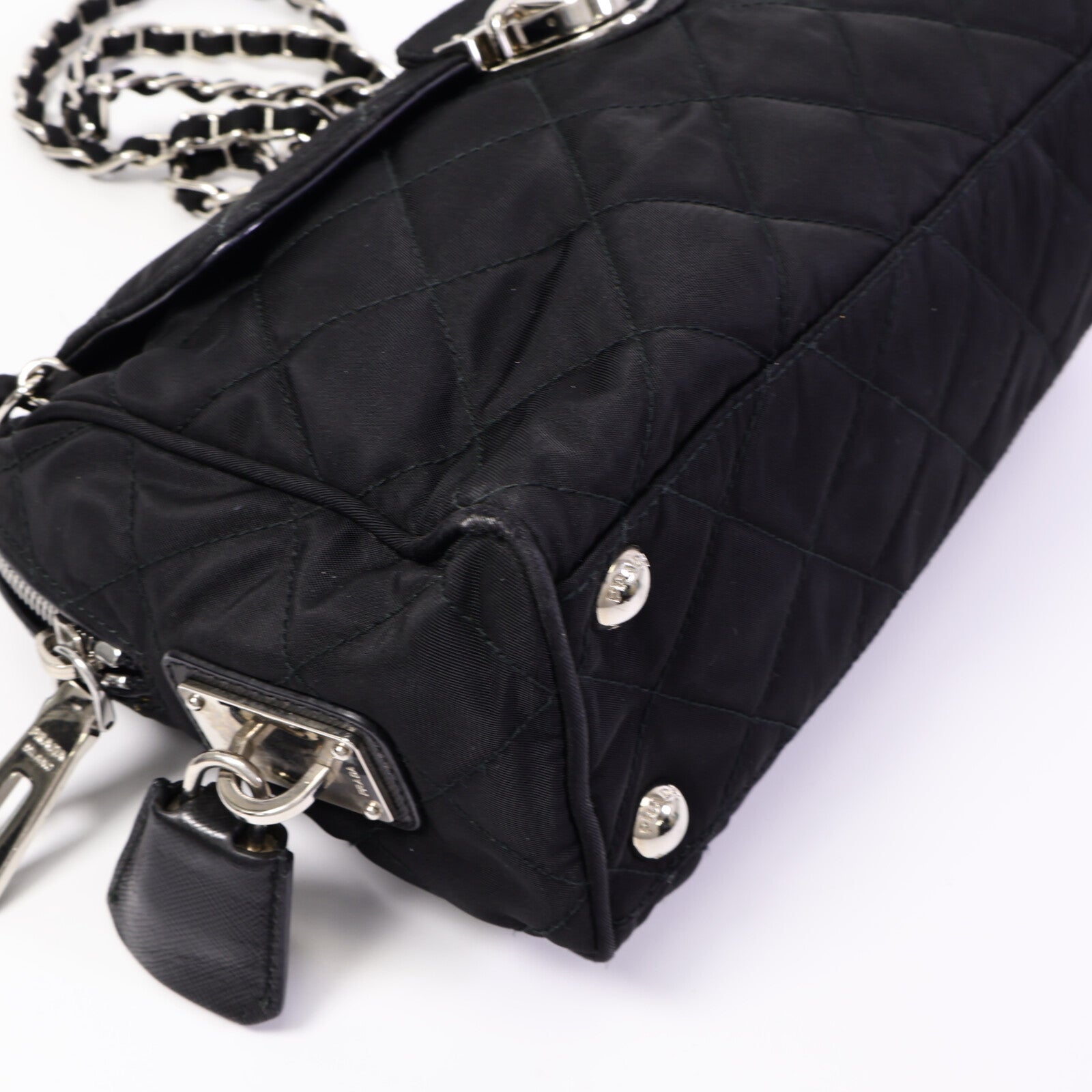 PRADA 尼龍Shoulder Bag鏈帶肩背袋