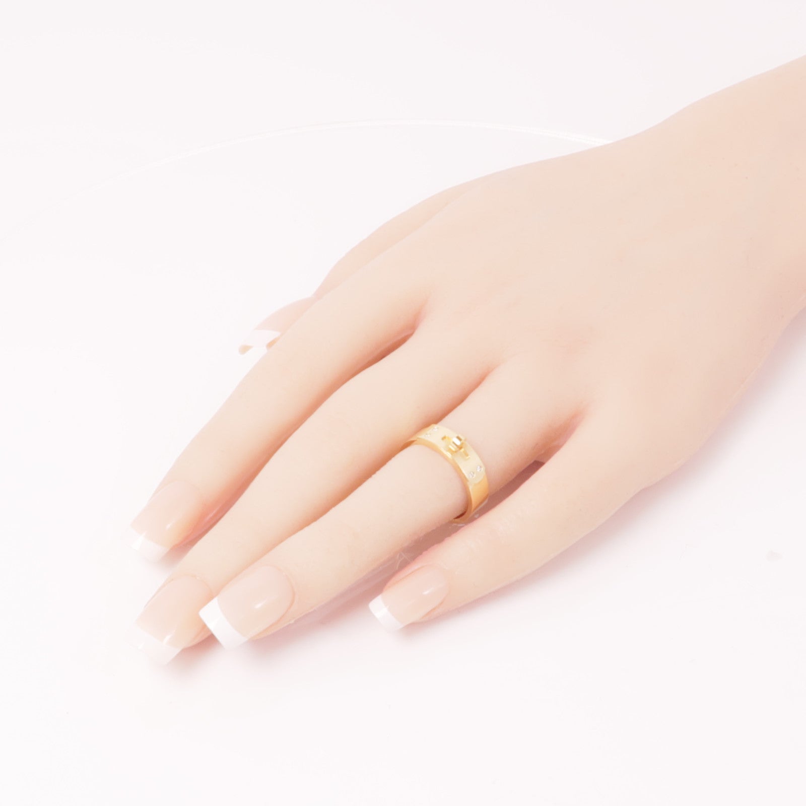 HERMES 18K玫瑰金/鑽石Kelly Diamond Ring戒指Hermes#53/US#6.5