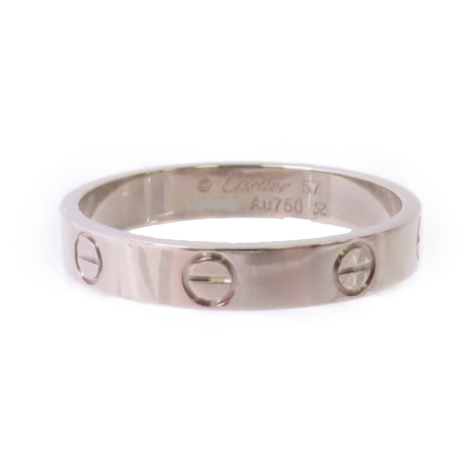 CARTIER Love Ring Small Model Cartier#57 US#7.75  B4085100 18K White Gold