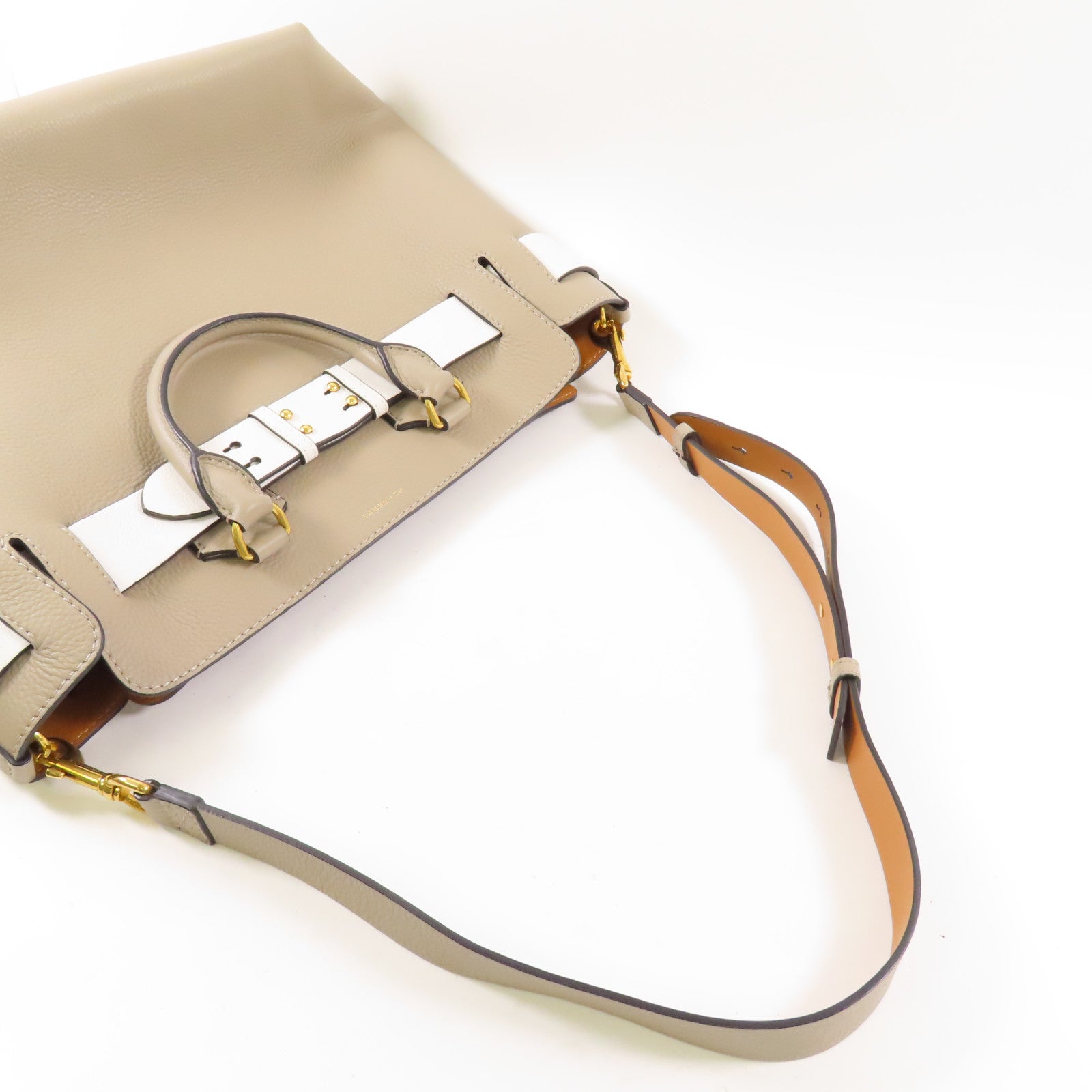 BURBERRY 【激減優惠】牛皮皮革2 Way Bag金扣手挽肩背兩用袋