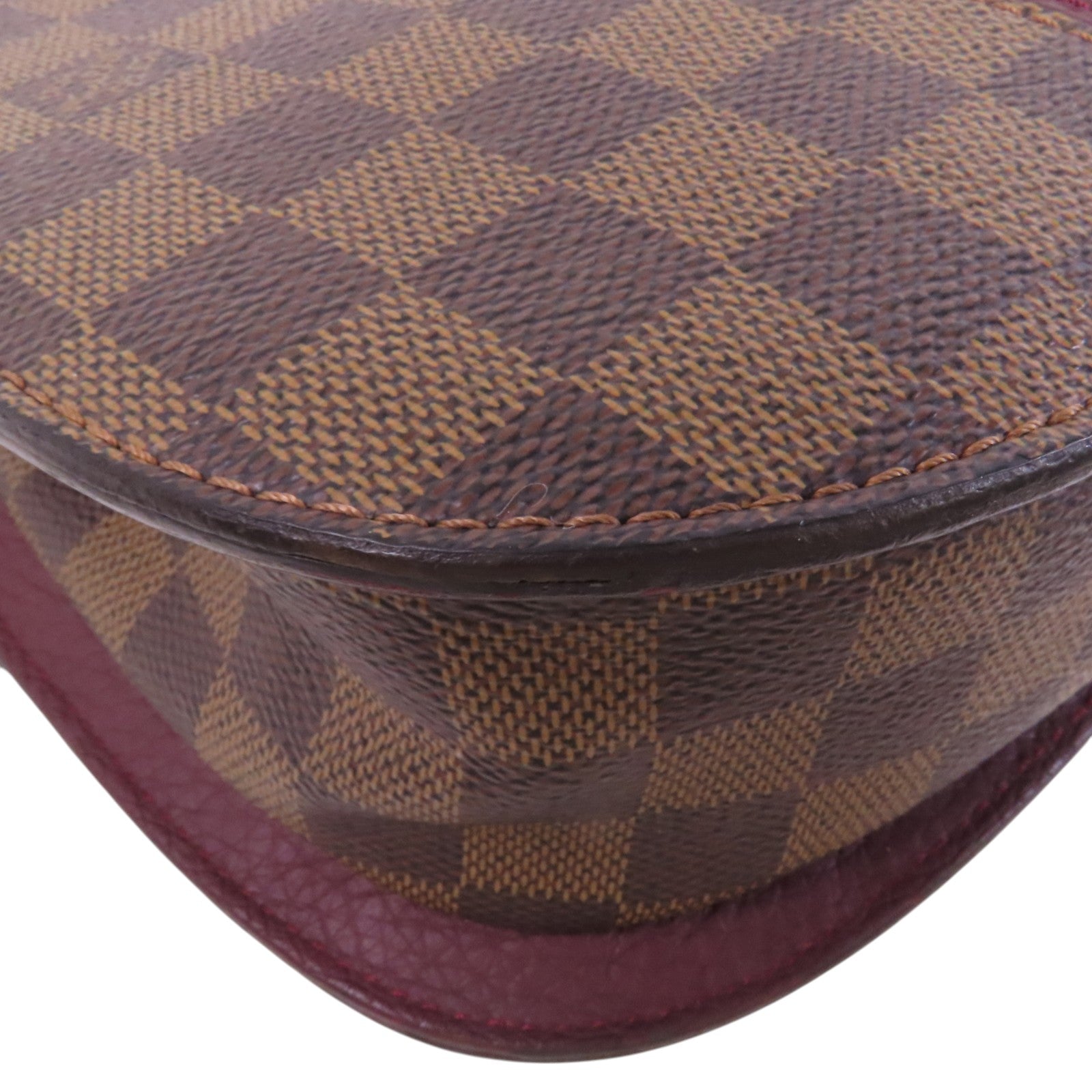 LOUIS VUITTON Damier Ebene Wight金扣鏈帶肩背袋