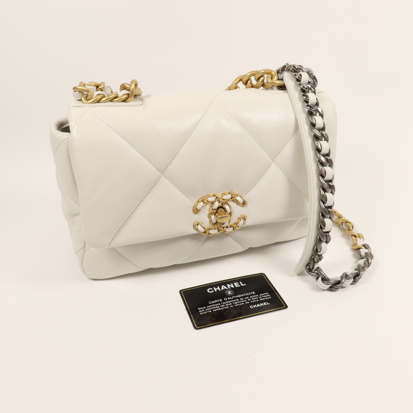 CHANEL 羊皮皮革Chanel 19 Small手挽肩背兩用袋