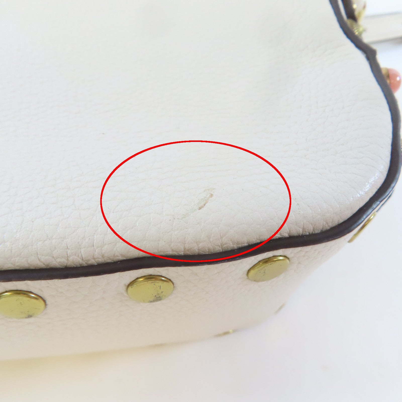 COACH 牛皮皮革Shoulder Bag金扣肩背袋米色