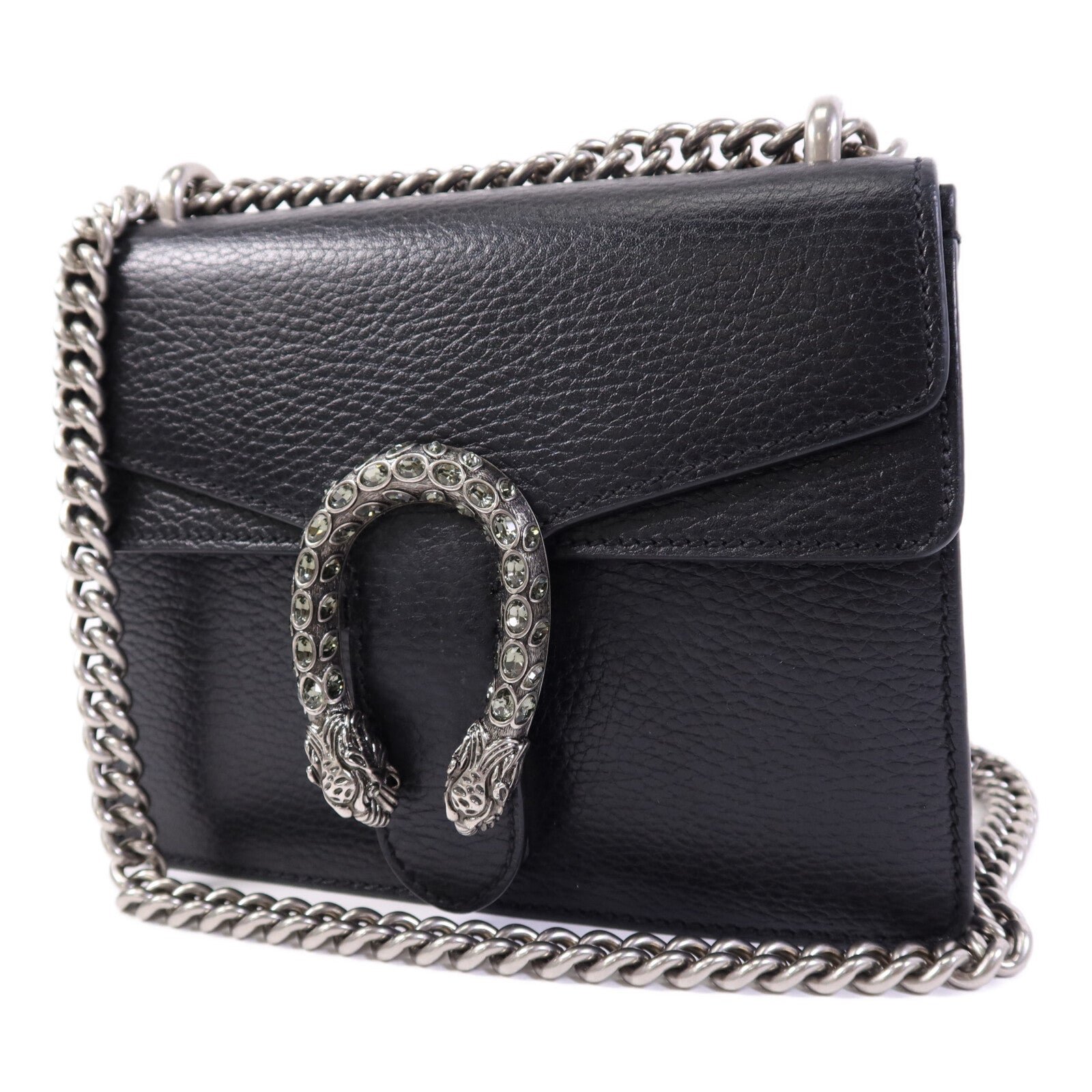 GUCCI 牛皮皮革Dionysus銀扣鏈帶肩背袋