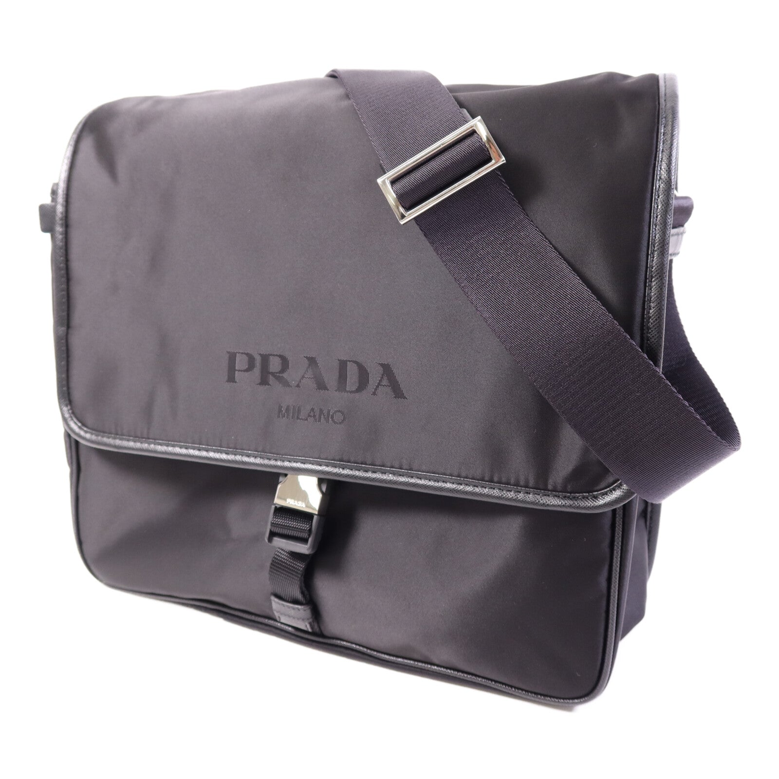 PRADA 尼龍Shoulder Bag銀扣肩背袋