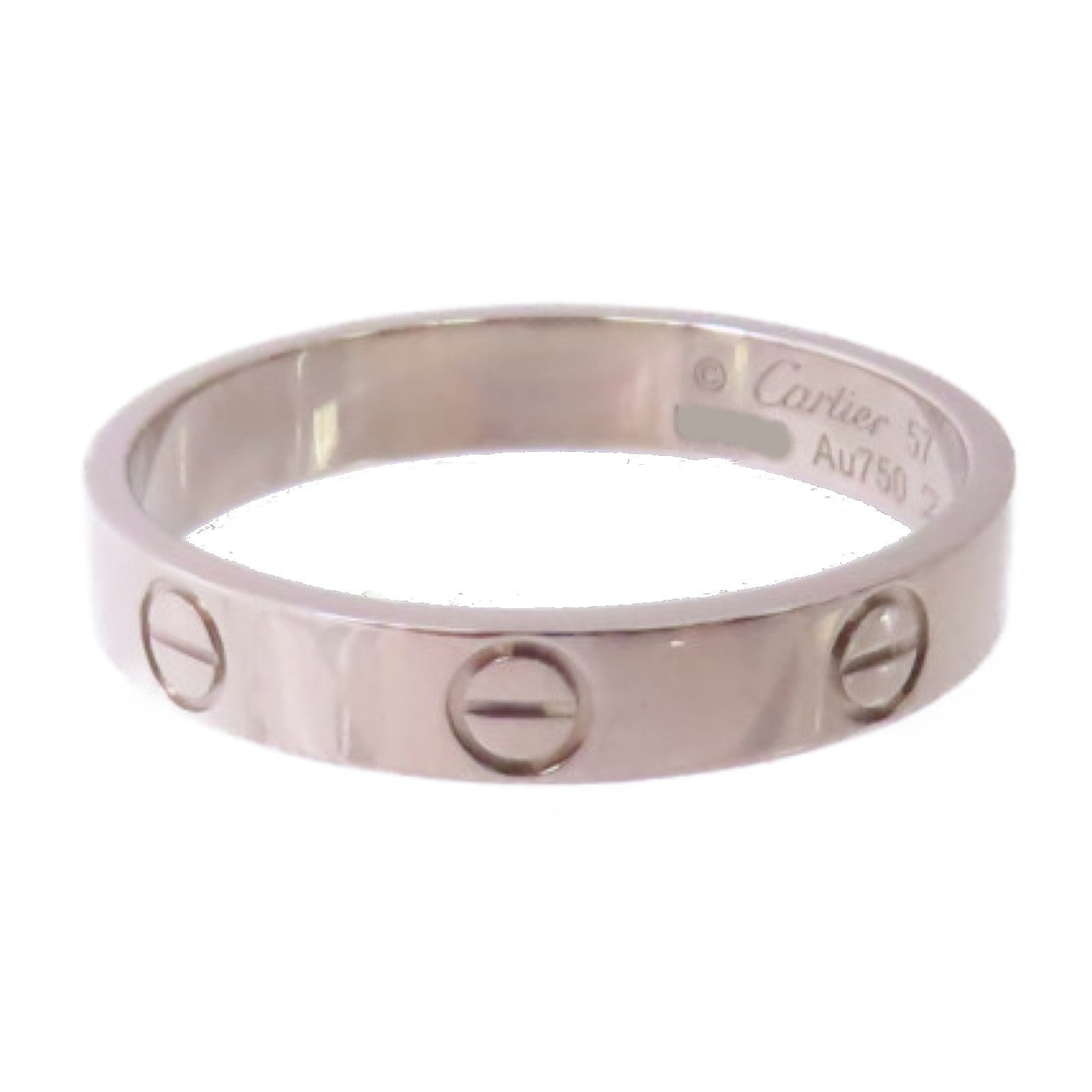 CARTIER Love Ring Small Model Cartier#57 US#7.75  B4085100 18K White Gold
