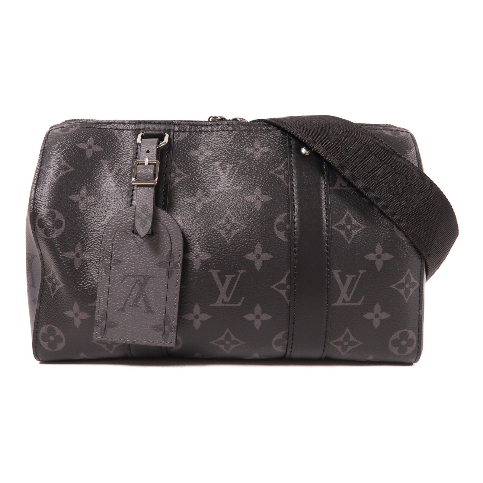 LOUIS VUITTON Monogram Eclipse City Keepall銀扣肩背袋