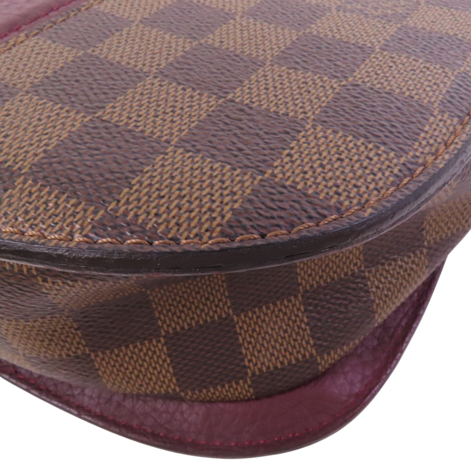 LOUIS VUITTON 【激減優惠】Damier Ebene Wight金扣鏈帶肩背袋