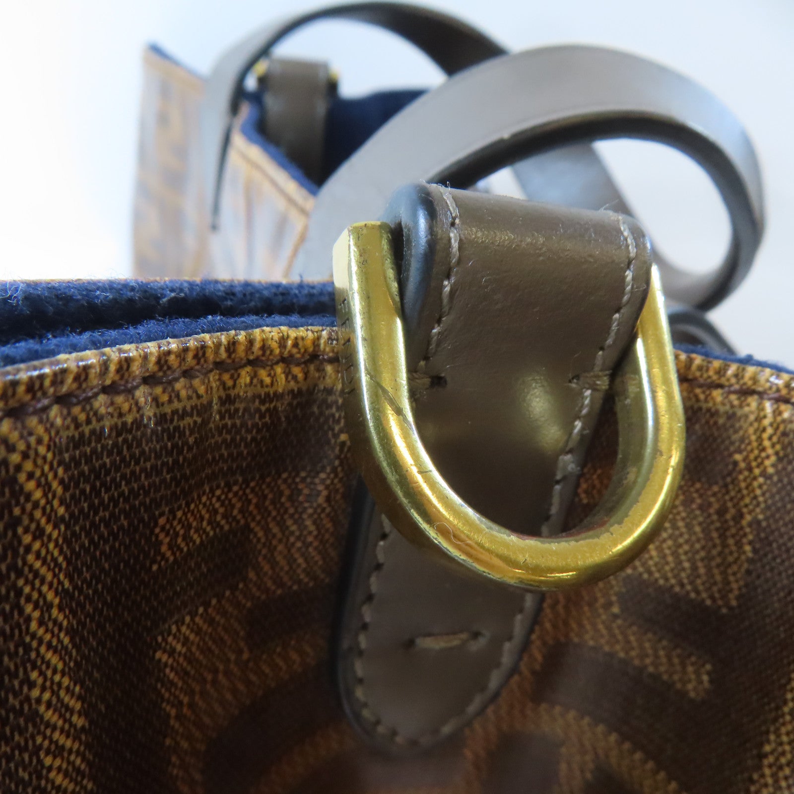 FENDI (PRICE DOWN) GHW 2 Way Shoulder Tote Bag 8BR720 PVC Brown