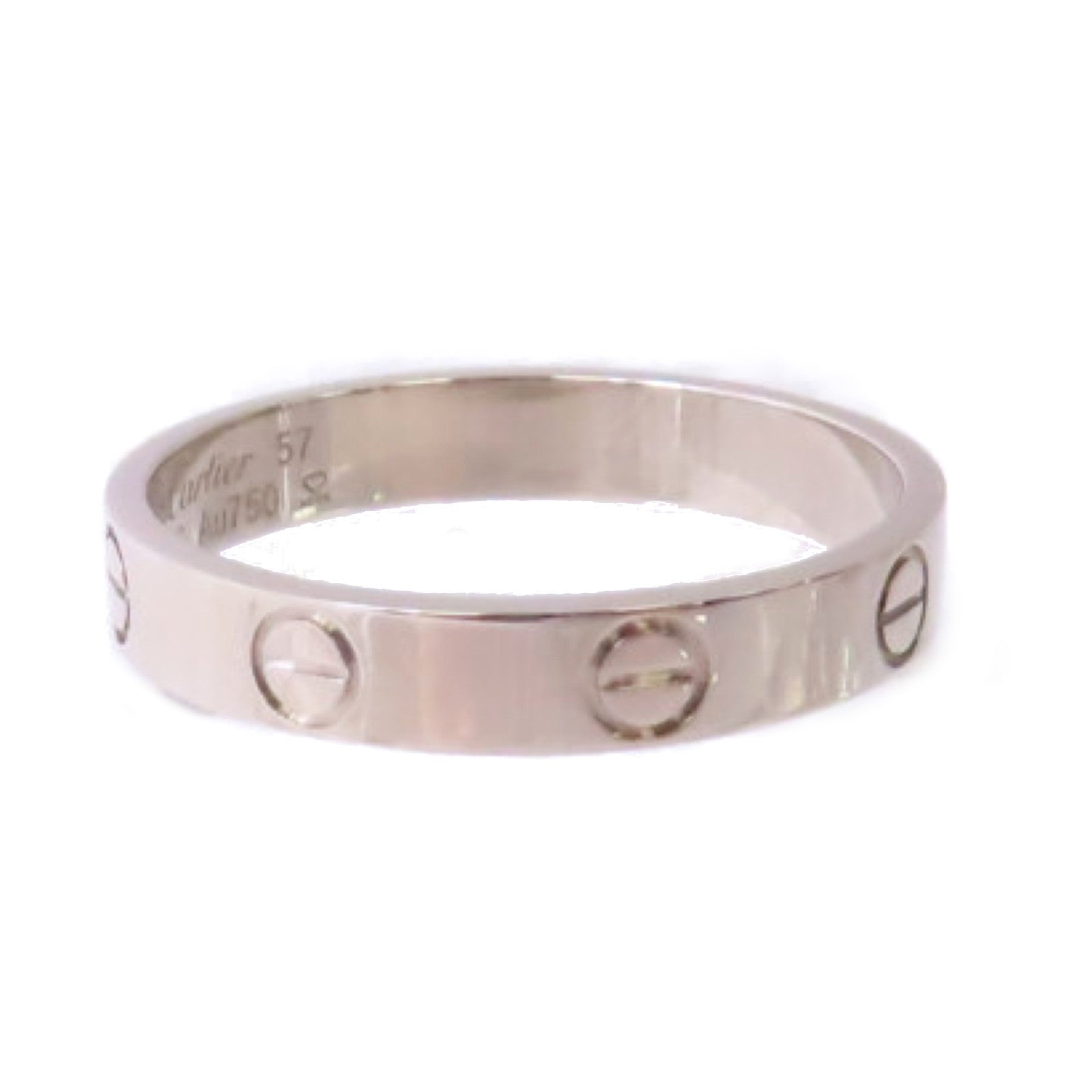 CARTIER Love Ring Small Model Cartier#57 US#7.75  B4085100 18K White Gold