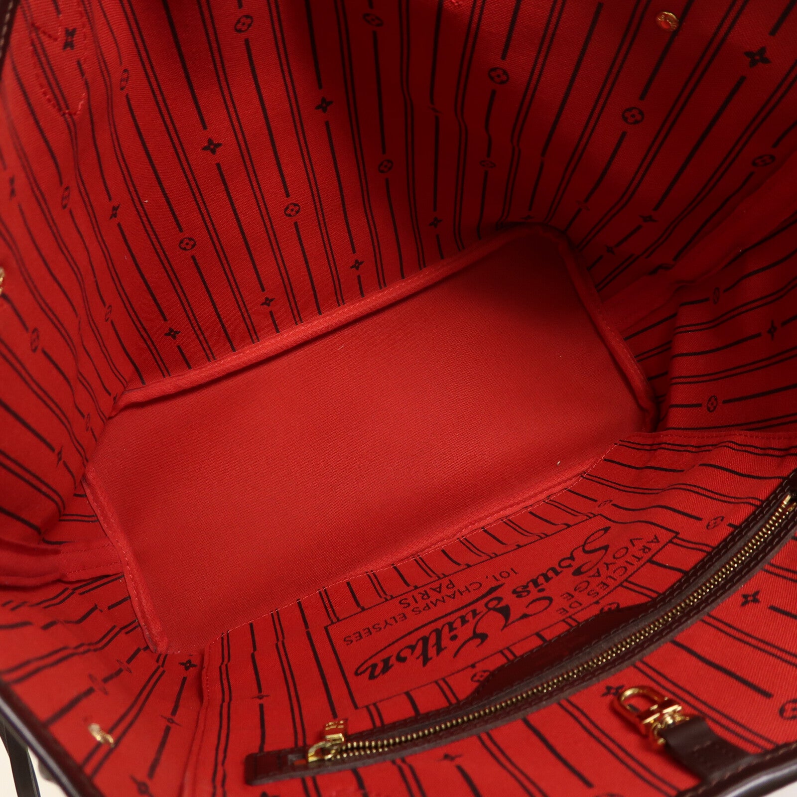 LOUIS VUITTON Damier Neverfull MM金扣肩背袋/手挽袋