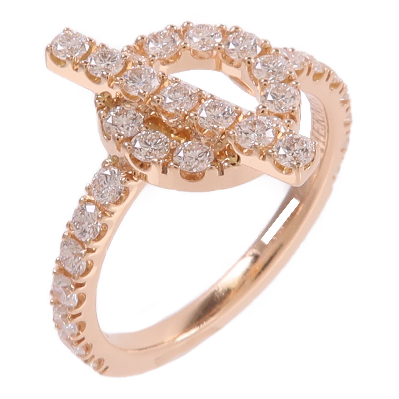 HERMES 18K玫瑰金Finesse Ring鑽石戒指