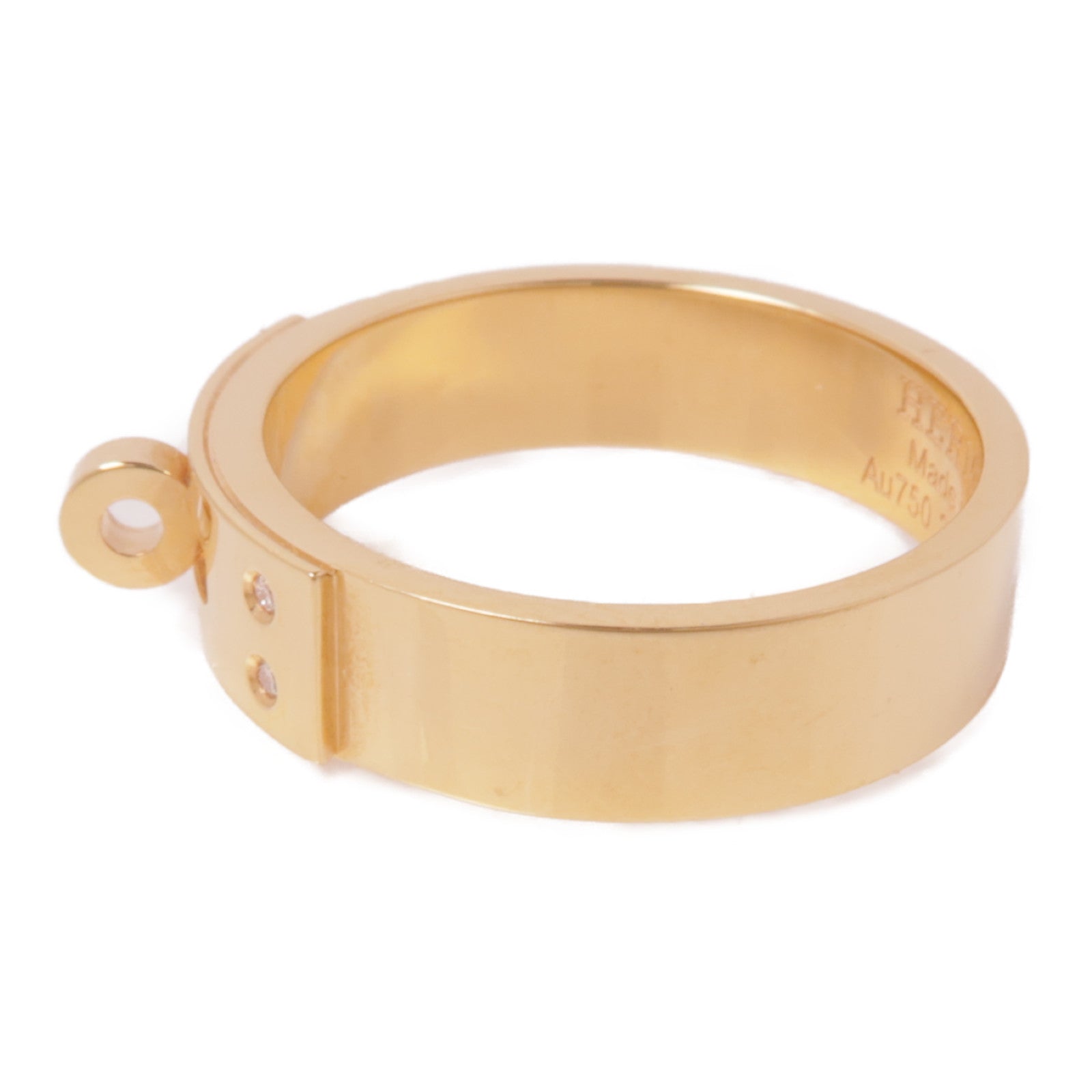 HERMES 18K玫瑰金/鑽石Kelly Diamond Ring戒指Hermes#53/US#6.5