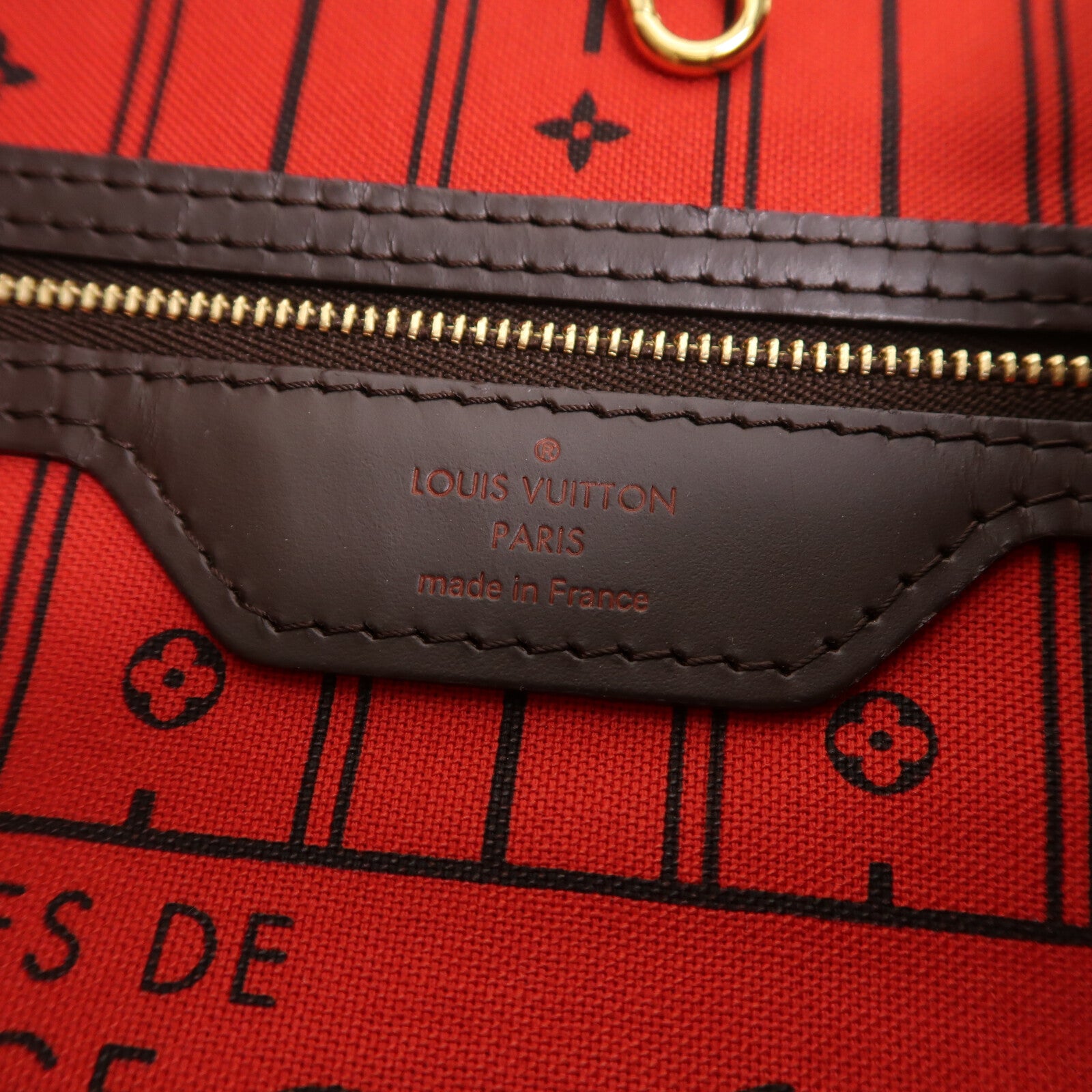 LOUIS VUITTON Damier Neverfull MM金扣肩背袋/手挽袋
