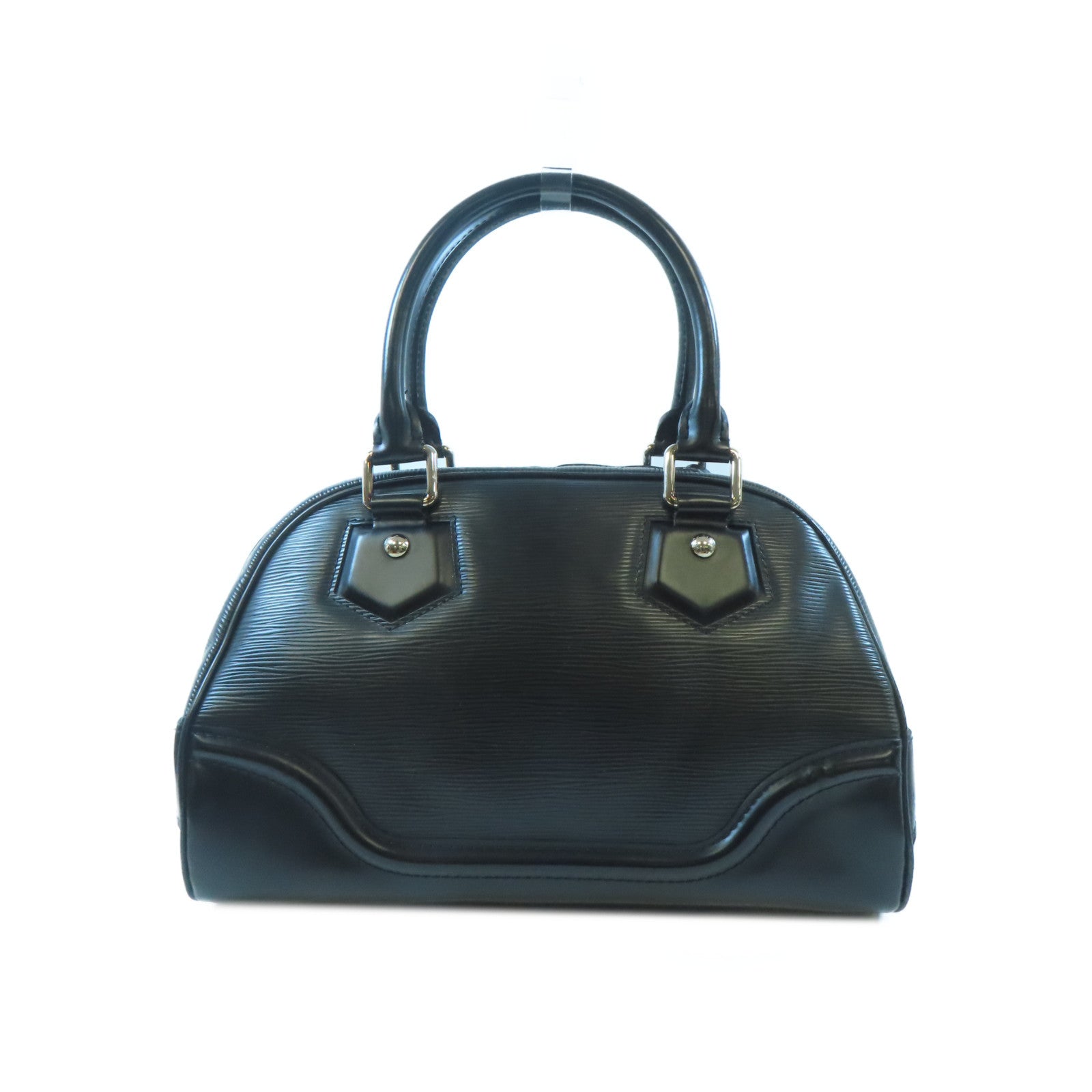 LOUIS VUITTON Epi Bowling Montaigne PM銀扣手挽袋黑色