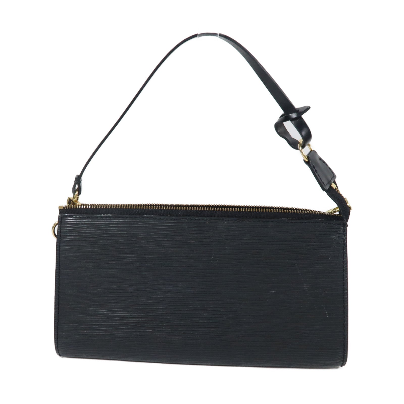 LOUIS VUITTON Epi Pochette Accessories Pouch金扣手挽袋黑色