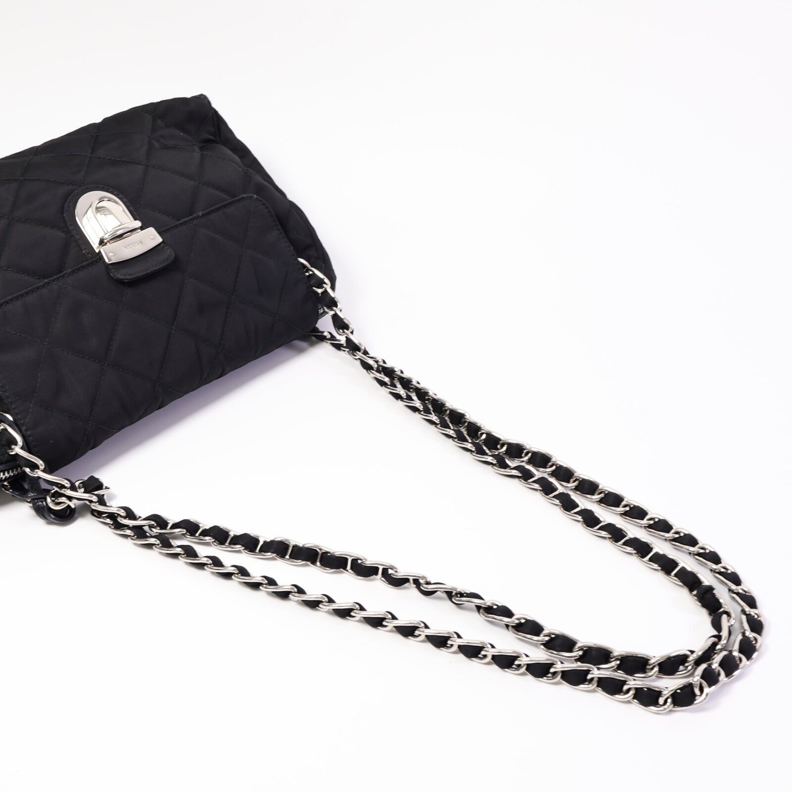 PRADA 尼龍Shoulder Bag鏈帶肩背袋
