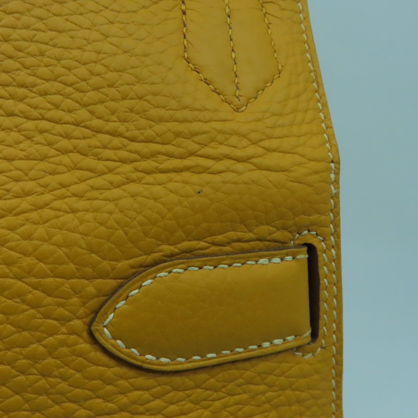 HERMES 【清倉大減價】Clemence皮革Jypsiere 34銀扣肩背袋Jaune d'Or黃色