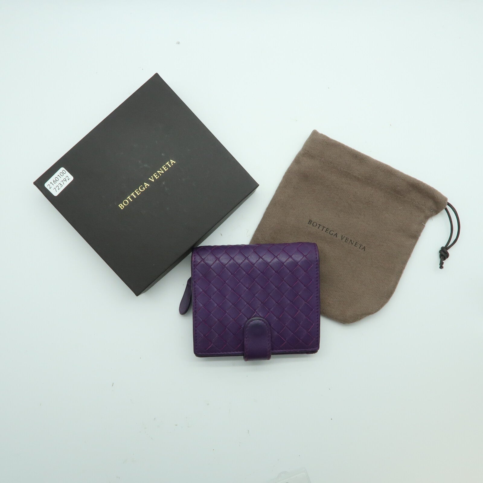 BOTTEGA VENETA 【激減優惠】牛皮皮革Intrecciato Compact French Wallet錢包