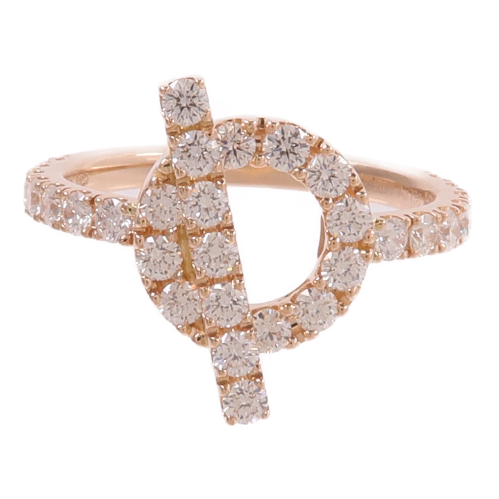 HERMES 18K玫瑰金Finesse Ring鑽石戒指