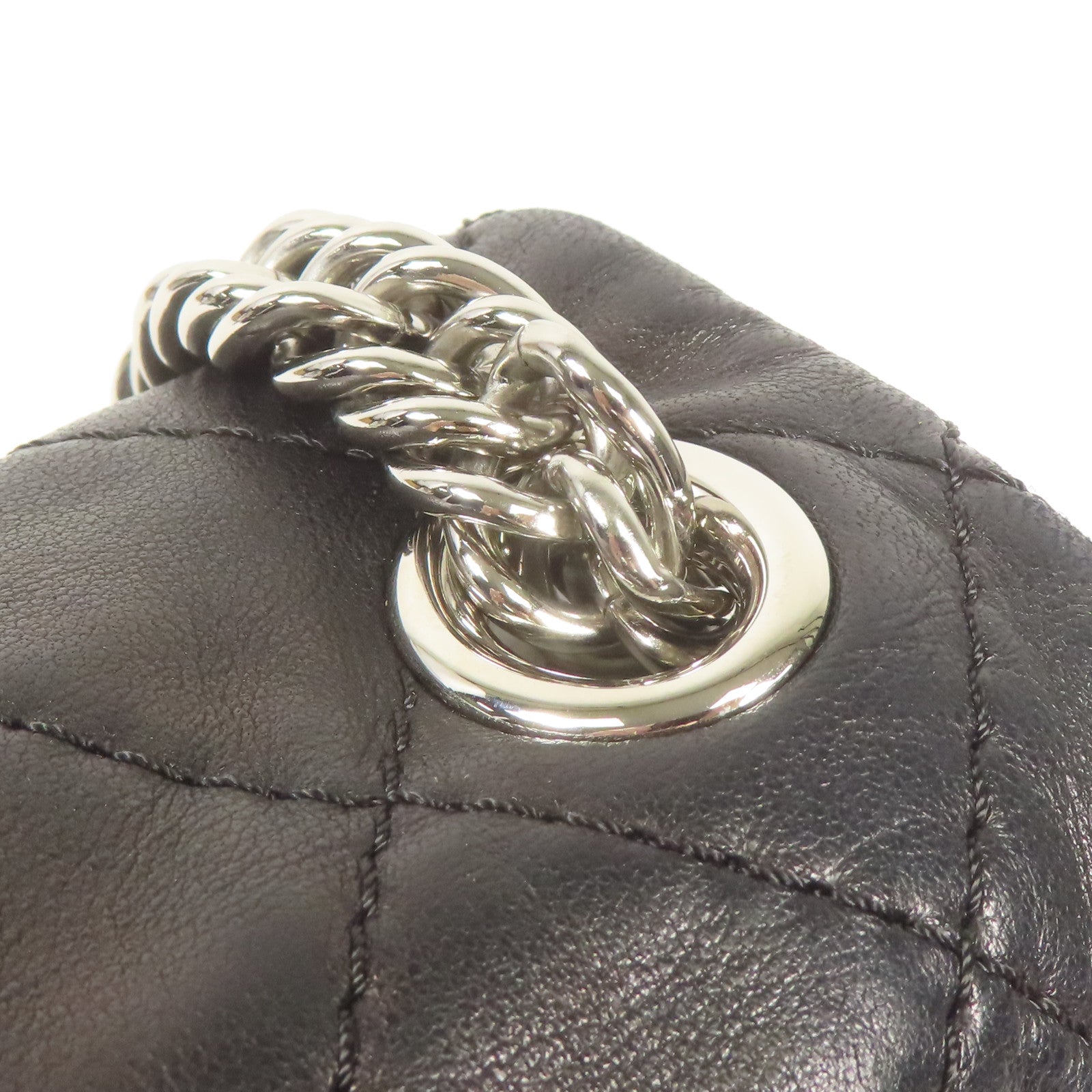 CHANEL 羊皮皮革Shoulder Bag銀扣鏈帶肩背袋