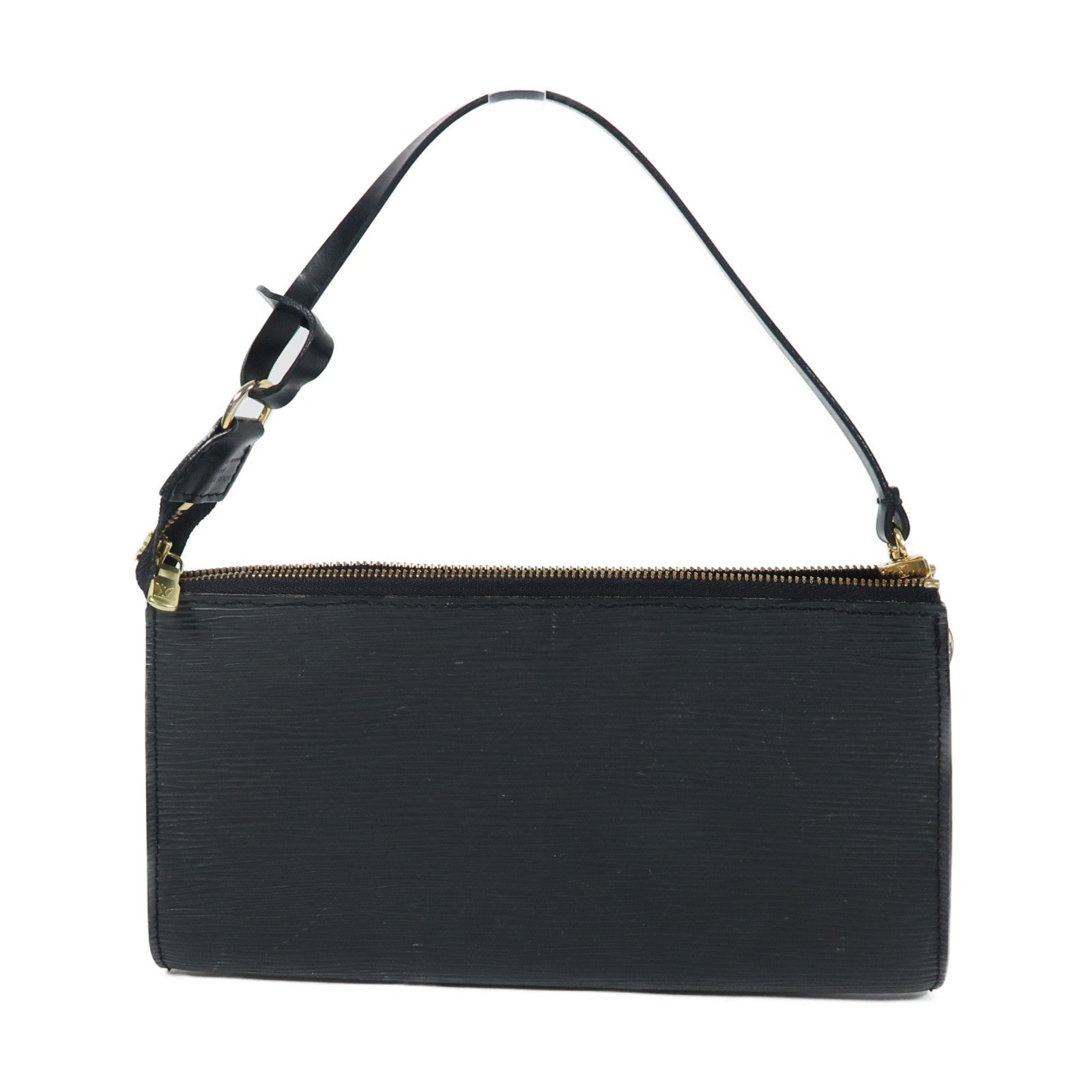 LOUIS VUITTON Epi Pochette Accessories Pouch金扣手挽袋黑色