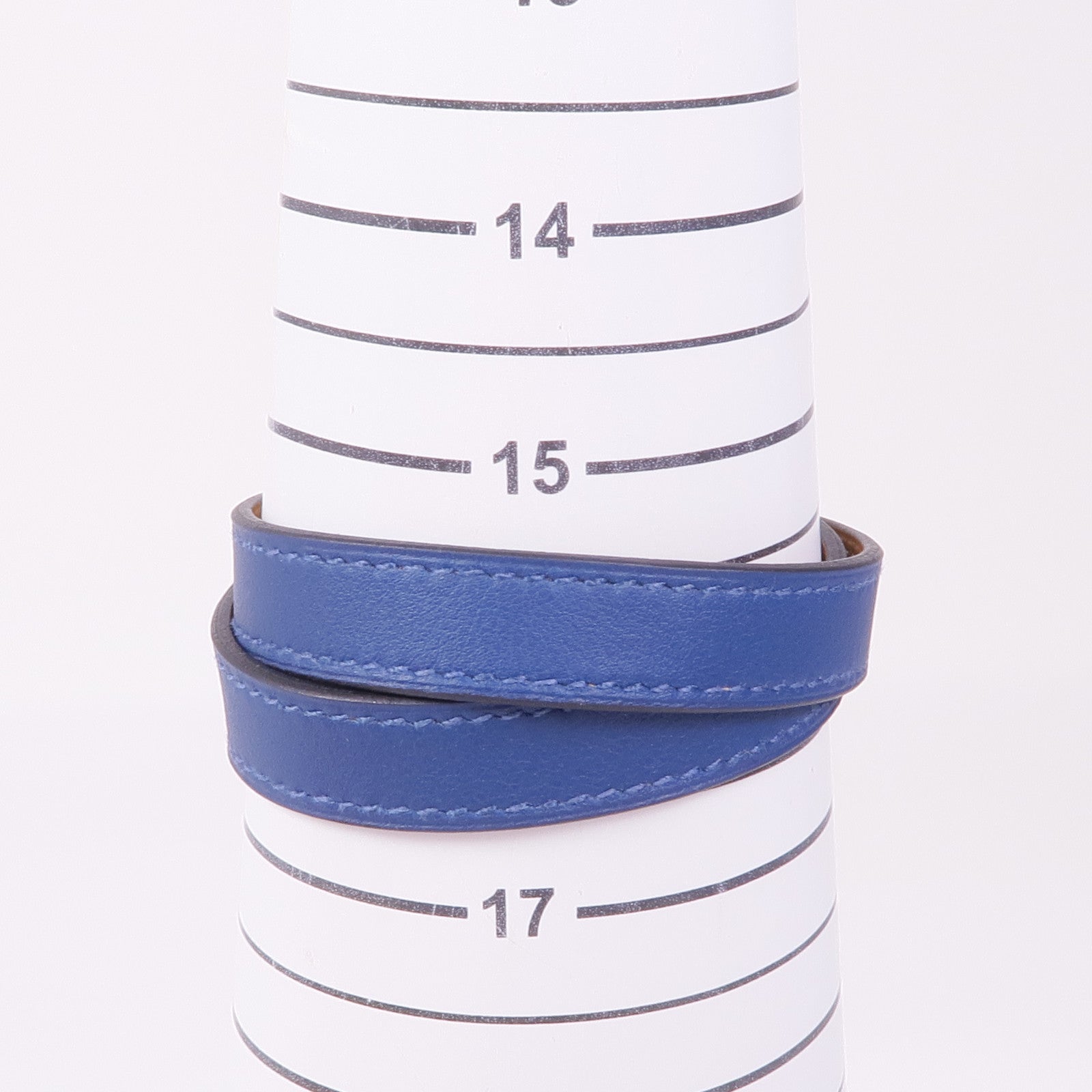 HERMES Swift皮革Kelly Double Tour Bracelet手鏈S7 Bleu De Galice