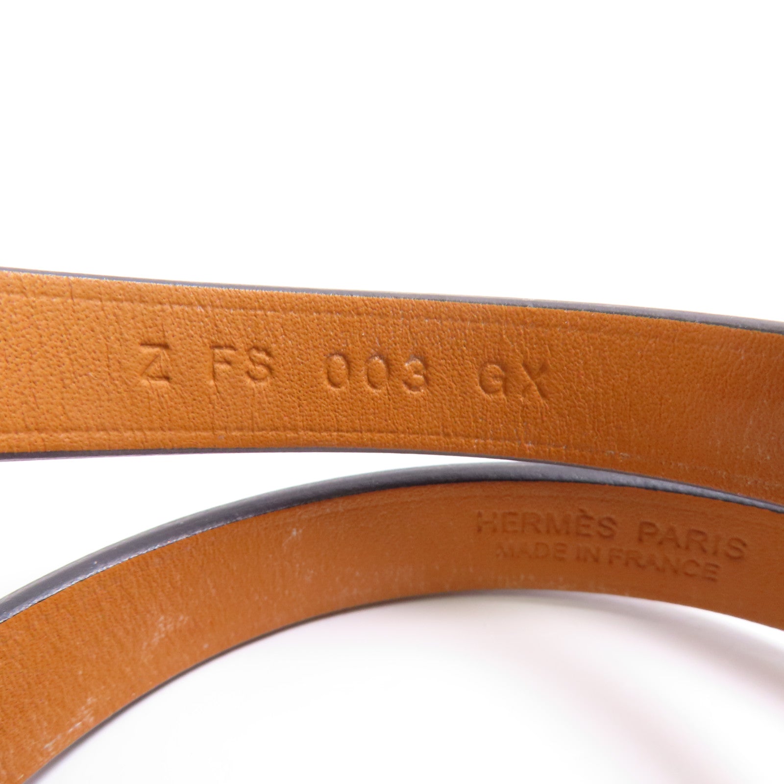 HERMES GHW Mini Kelly Double Tour Bracelet Calfskin Leather Black Noir