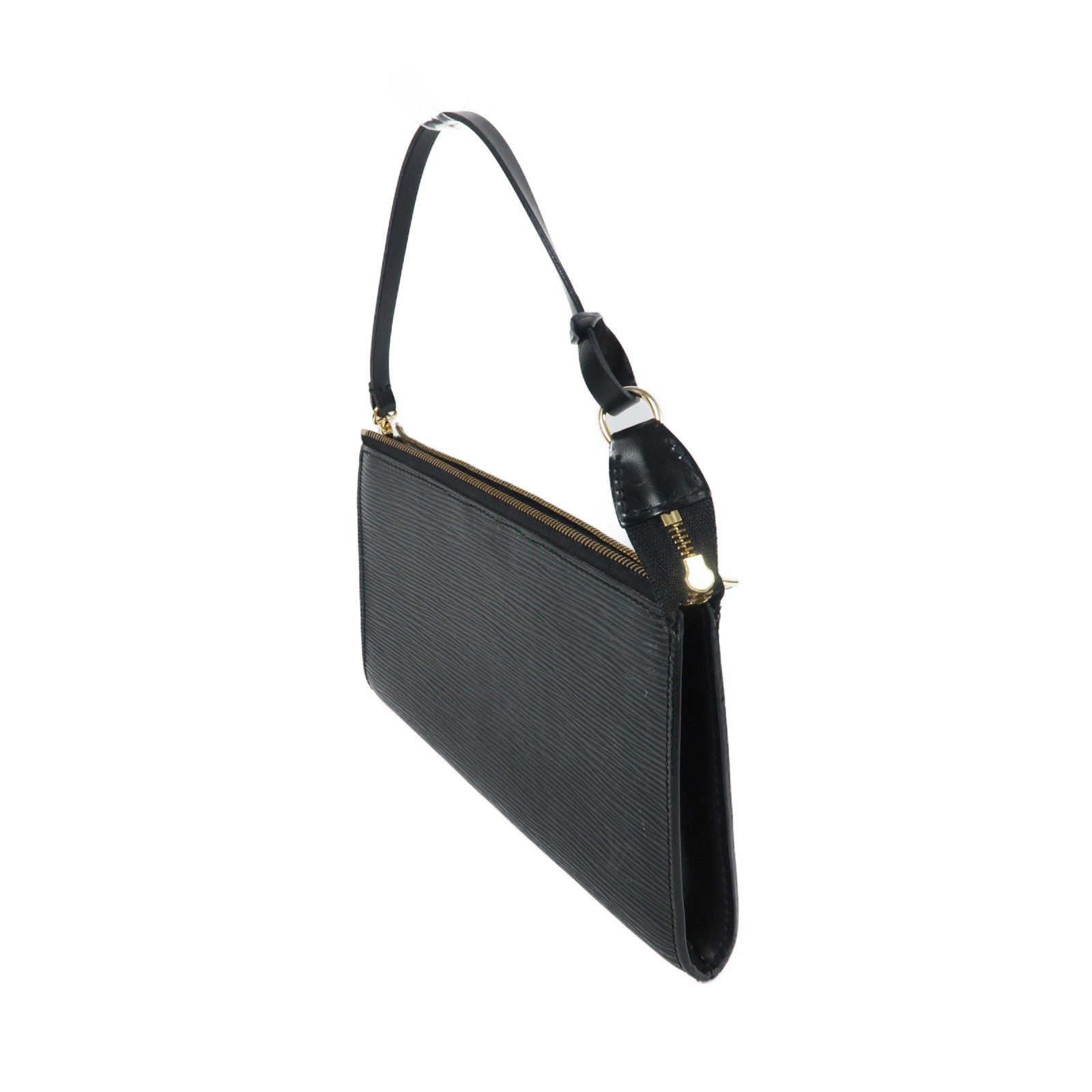LOUIS VUITTON Epi Pochette Accessories Pouch金扣手挽袋黑色