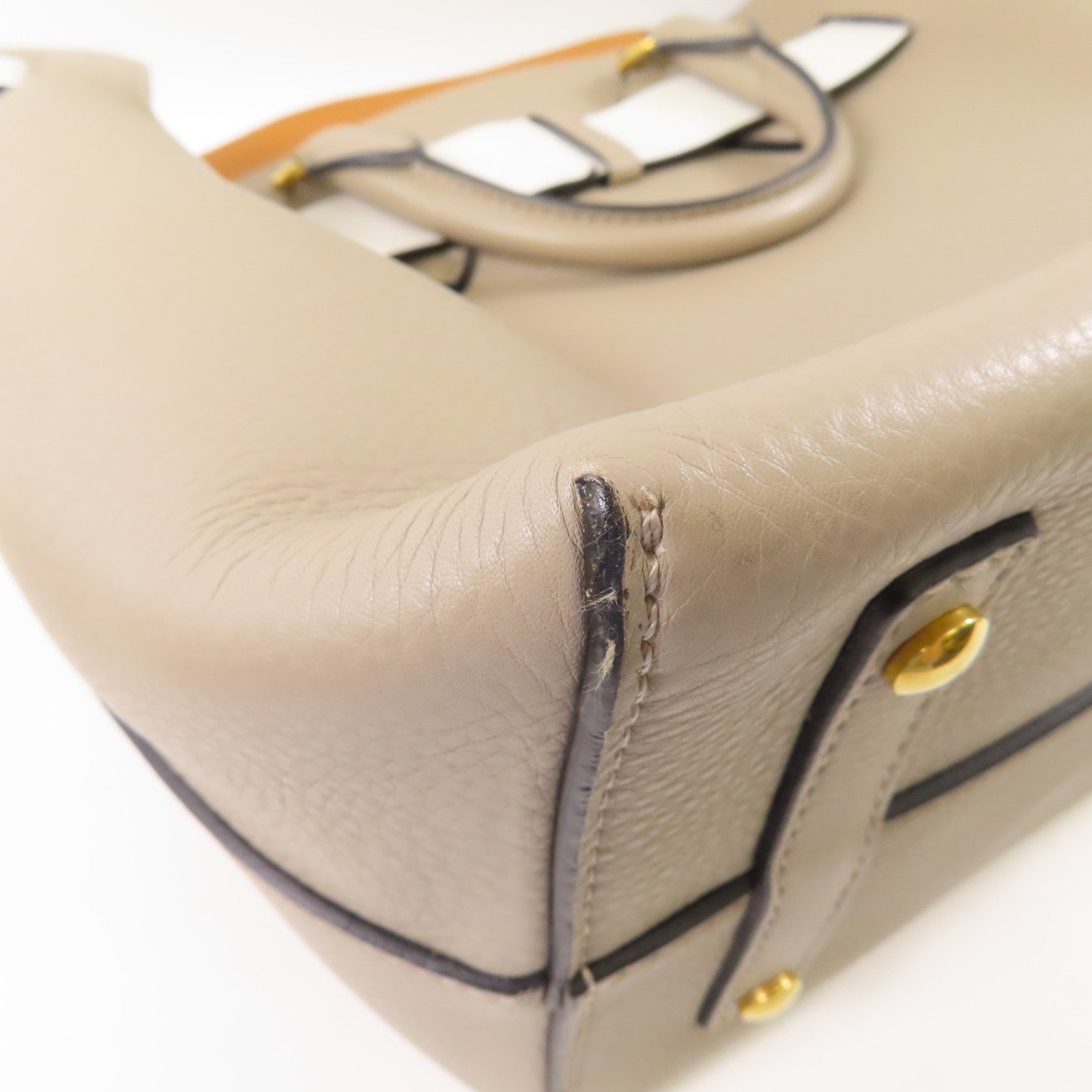 BURBERRY 【激減優惠】牛皮皮革2 Way Bag金扣手挽肩背兩用袋