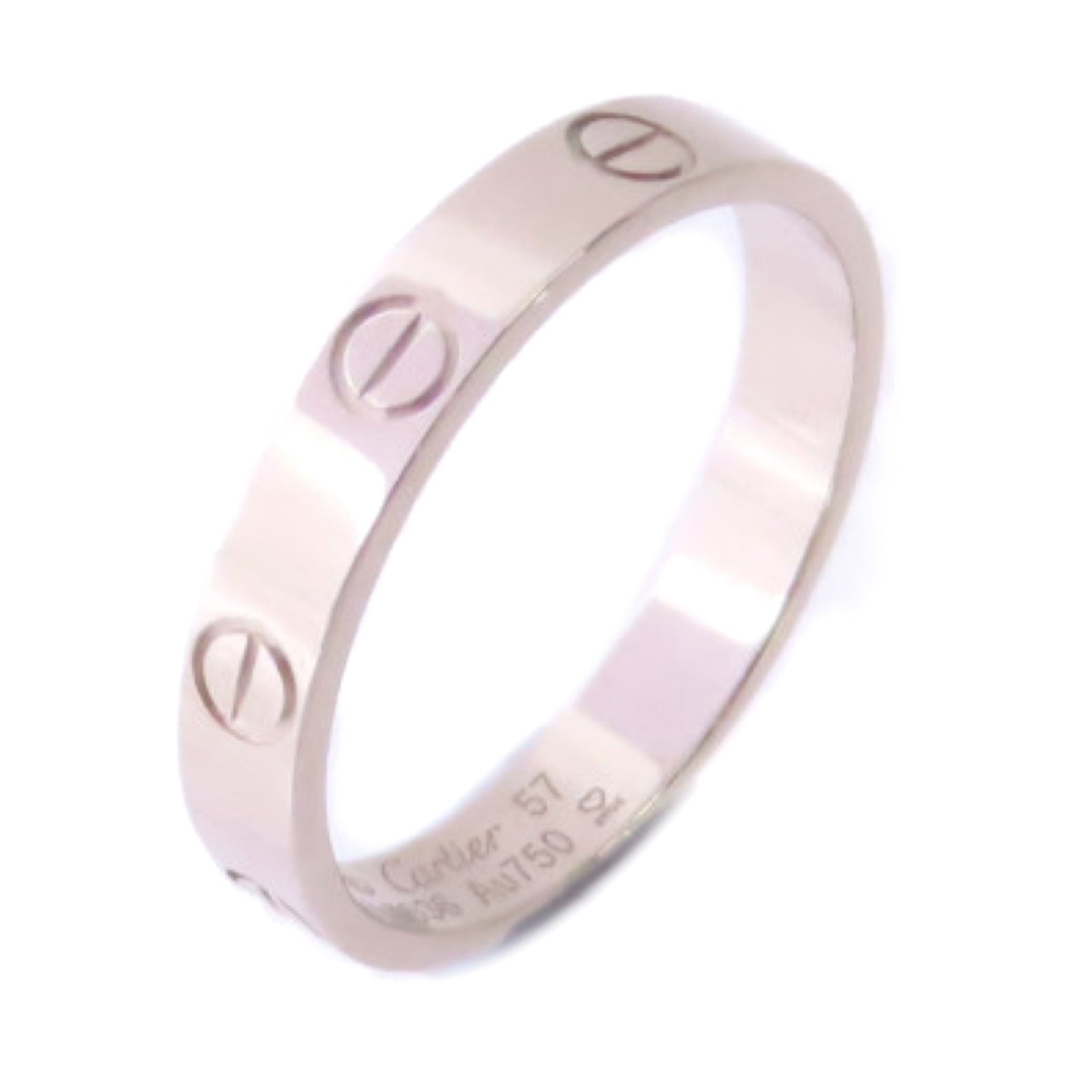 CARTIER Love Ring Small Model Cartier#57 US#7.75  B4085100 18K White Gold