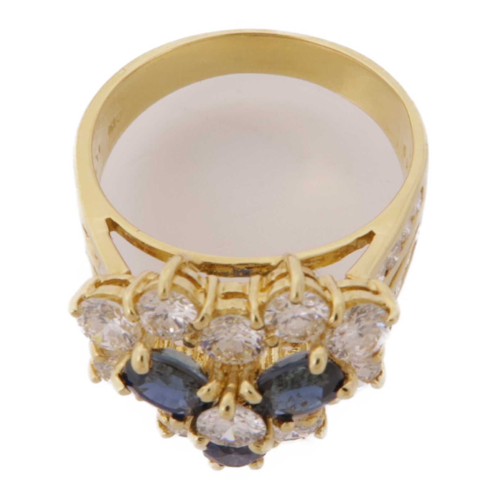 JEWELRY 【激減優惠】18K黃金Diamond Ring藍寶石/鑽石戒指US#6.5