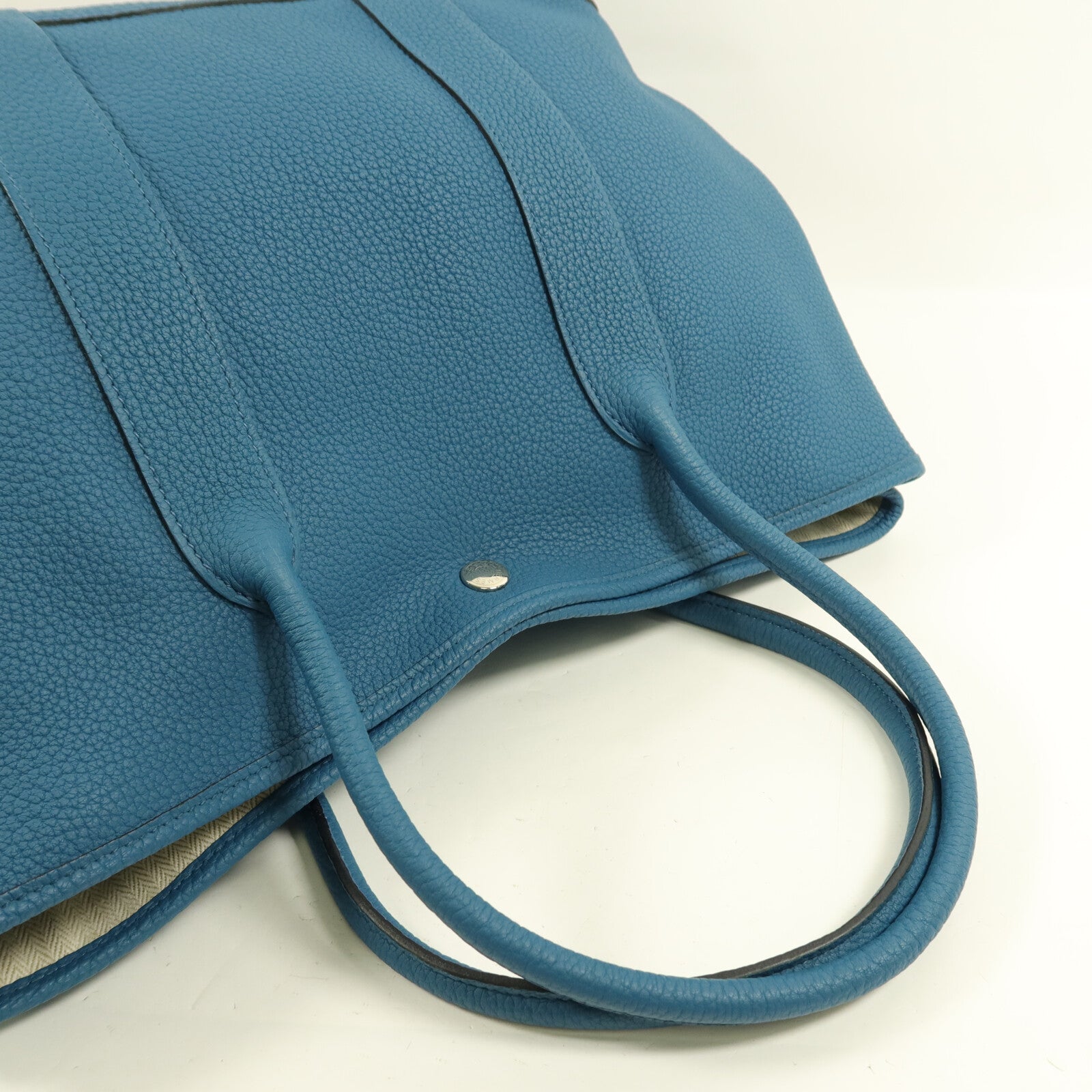 HERMES Negonda皮革Garden Party PM手挽袋Cobalt