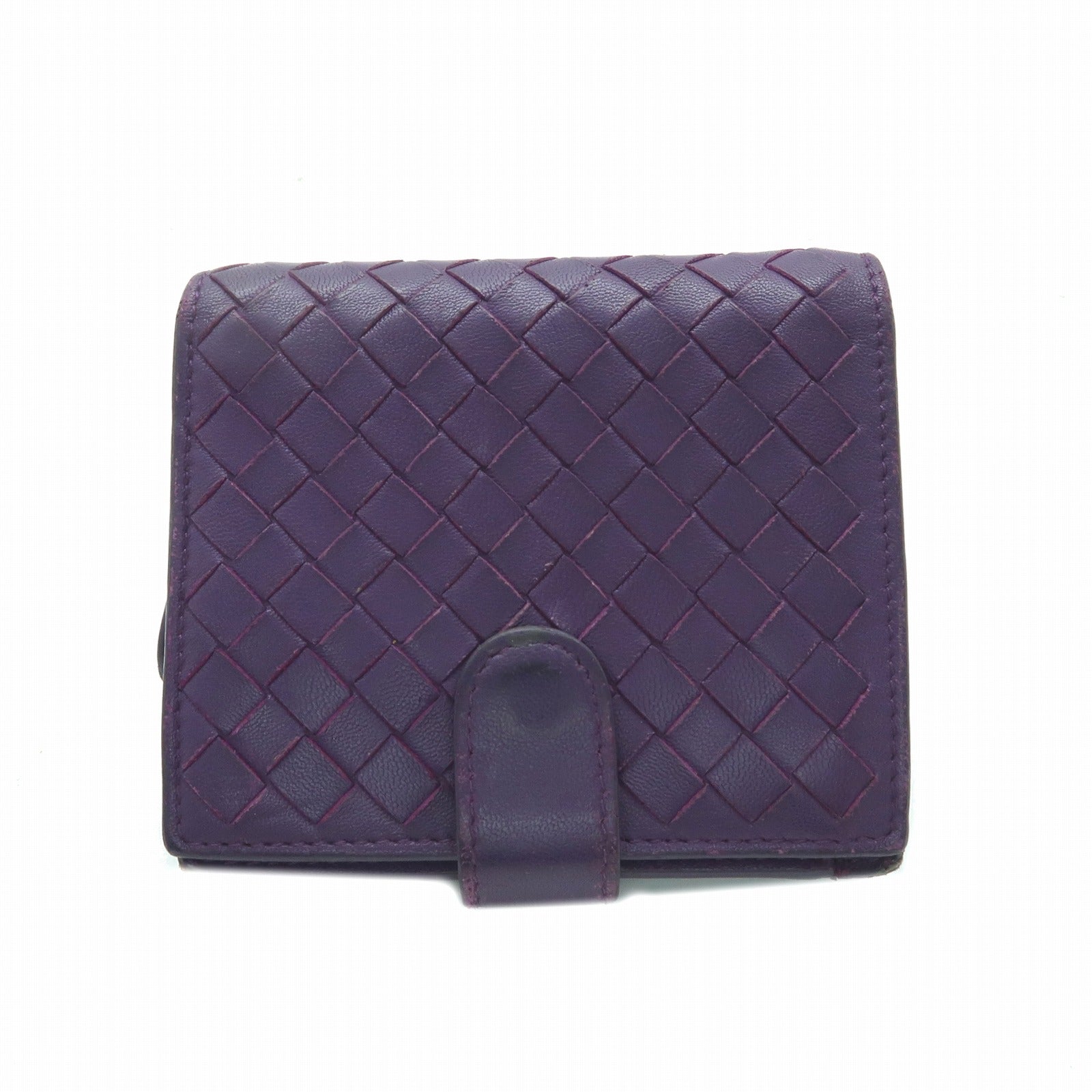 BOTTEGA VENETA 【激減優惠】牛皮皮革Intrecciato Compact French Wallet錢包