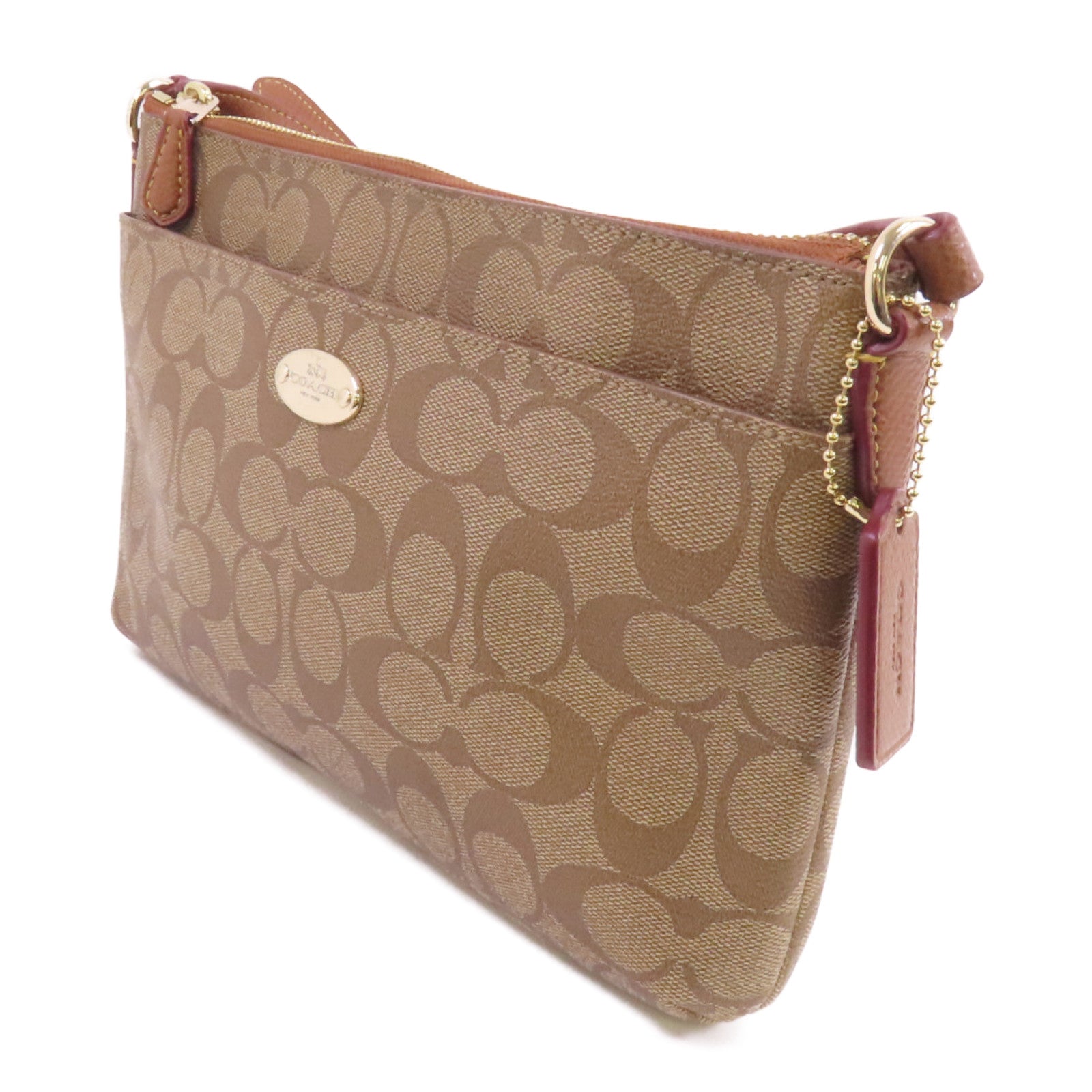 COACH 塗層帆布Shoulder Bag金扣肩背袋