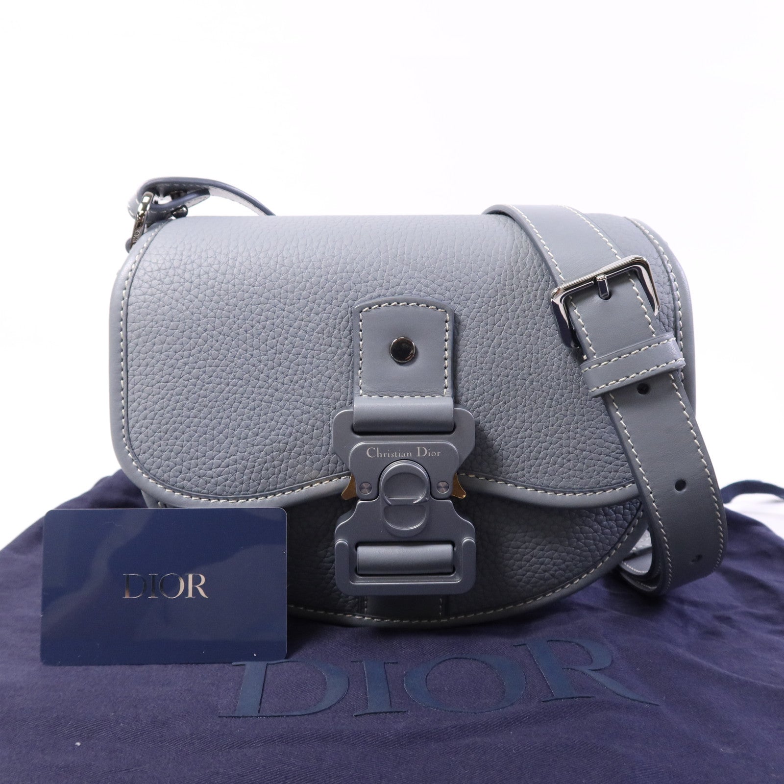 Dior 牛皮皮革Mini Gallop銀扣肩背袋