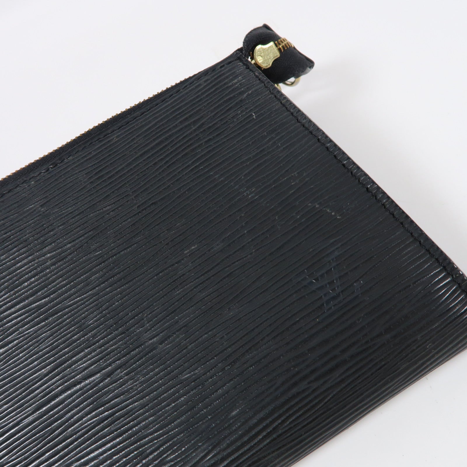 LOUIS VUITTON Epi Pochette Accessories Pouch金扣手挽袋黑色