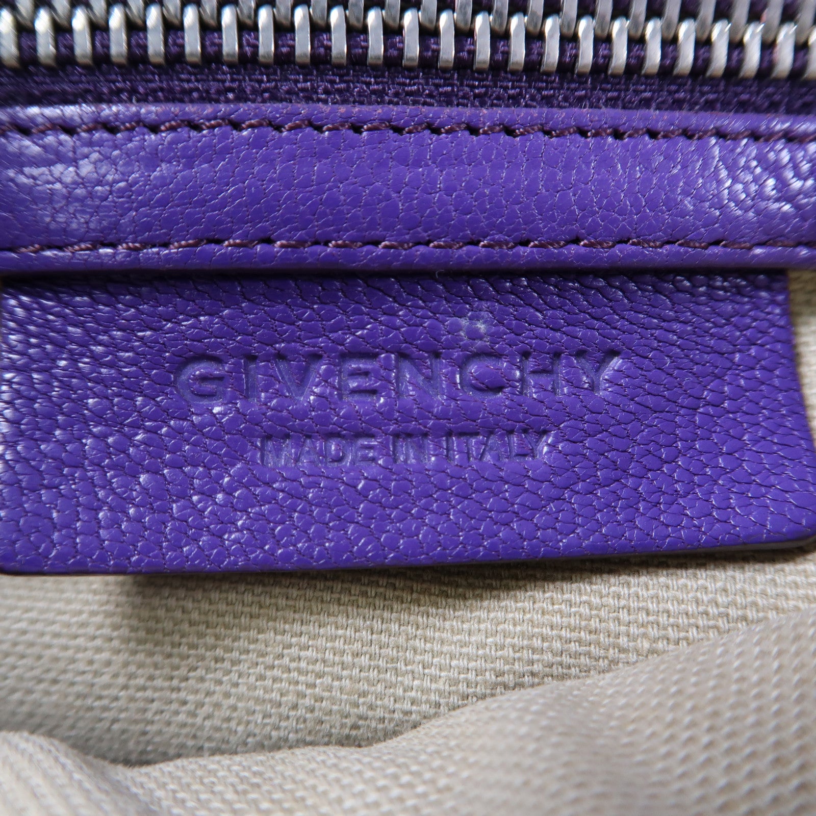 GIVENCHY 【清倉大減價】皮革Pandora銀扣手挽肩背兩用袋紫色